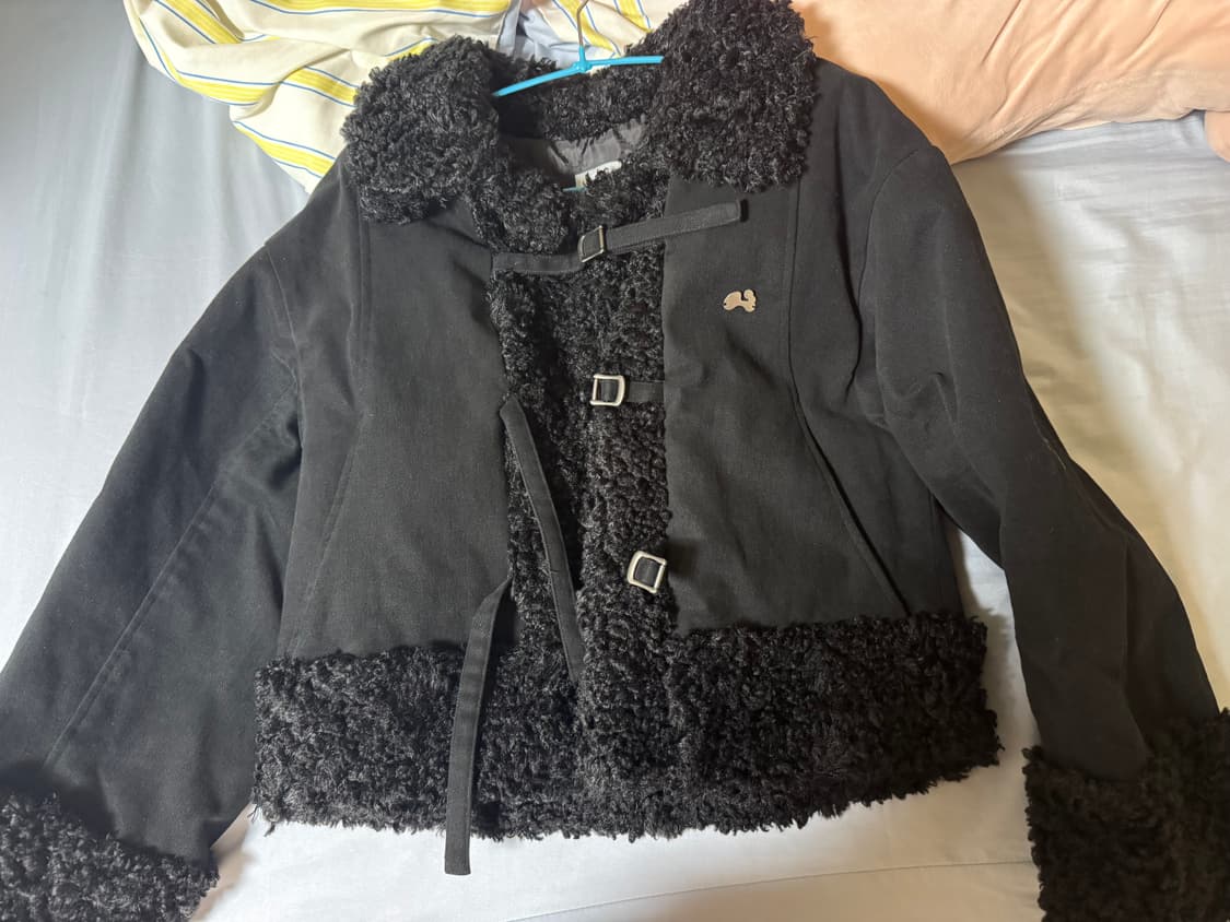 허그유어스킨 시어링 퍼자켓 블랙 상품이미지2