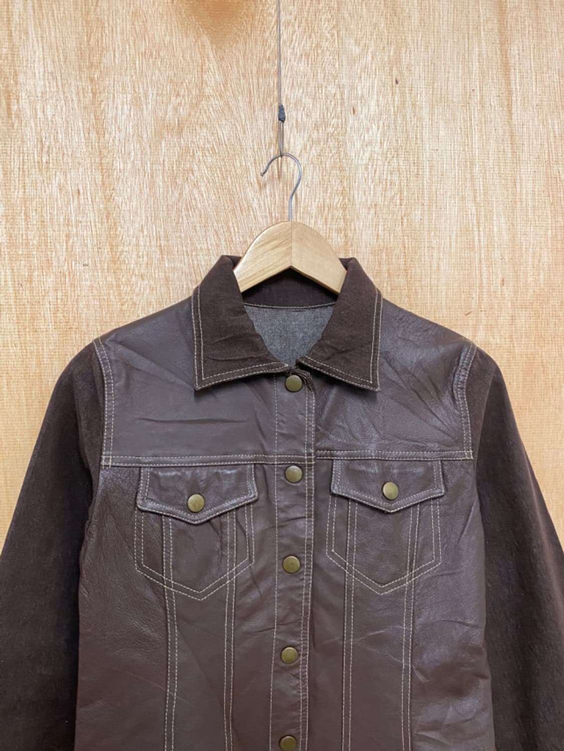 VTG leather denim jacket 빈티지 레더 데님 자켓 상품이미지5