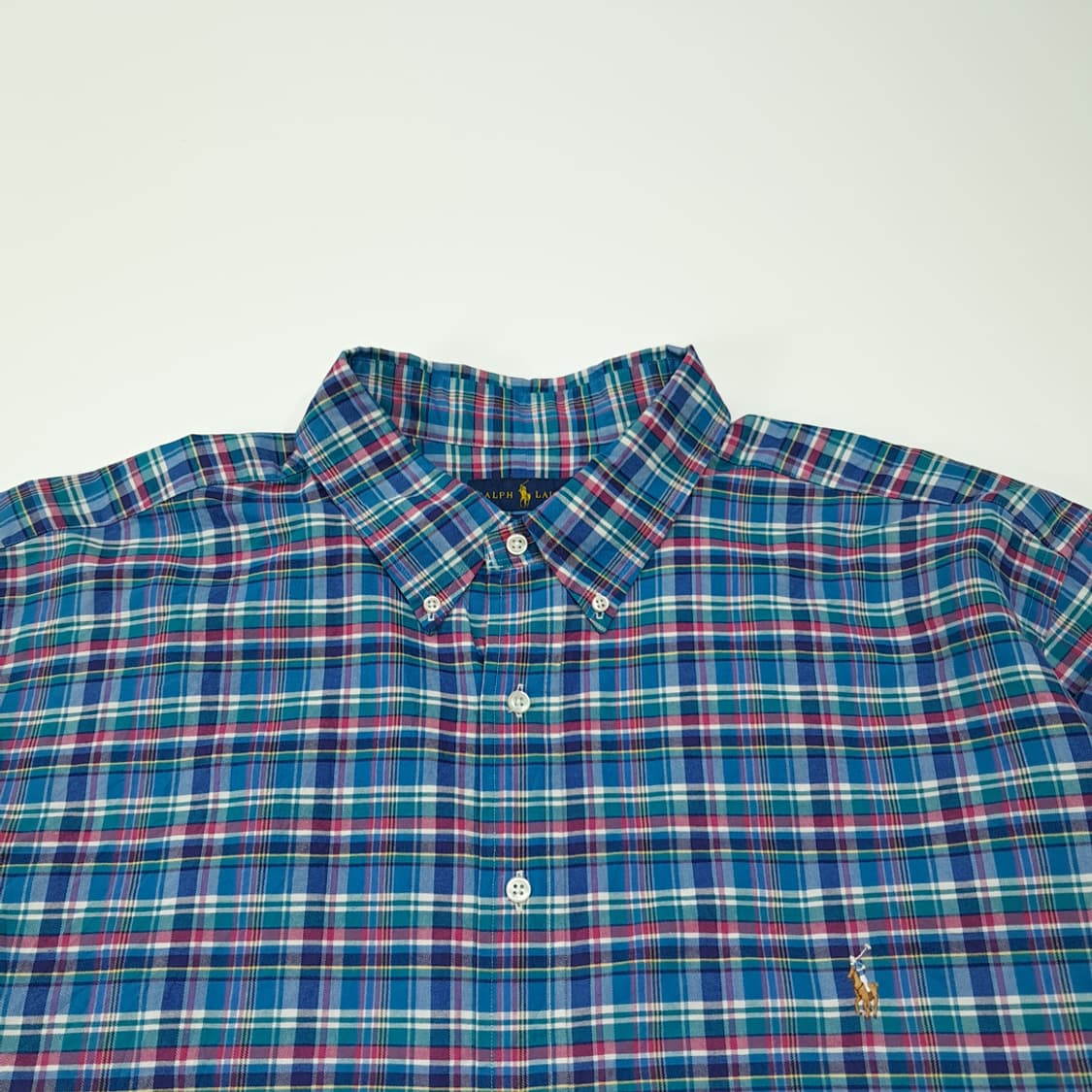 CL584 3XL 폴로 00s 코튼 스몰 타탄체크 버튼다운 셔츠 남방 상품이미지2