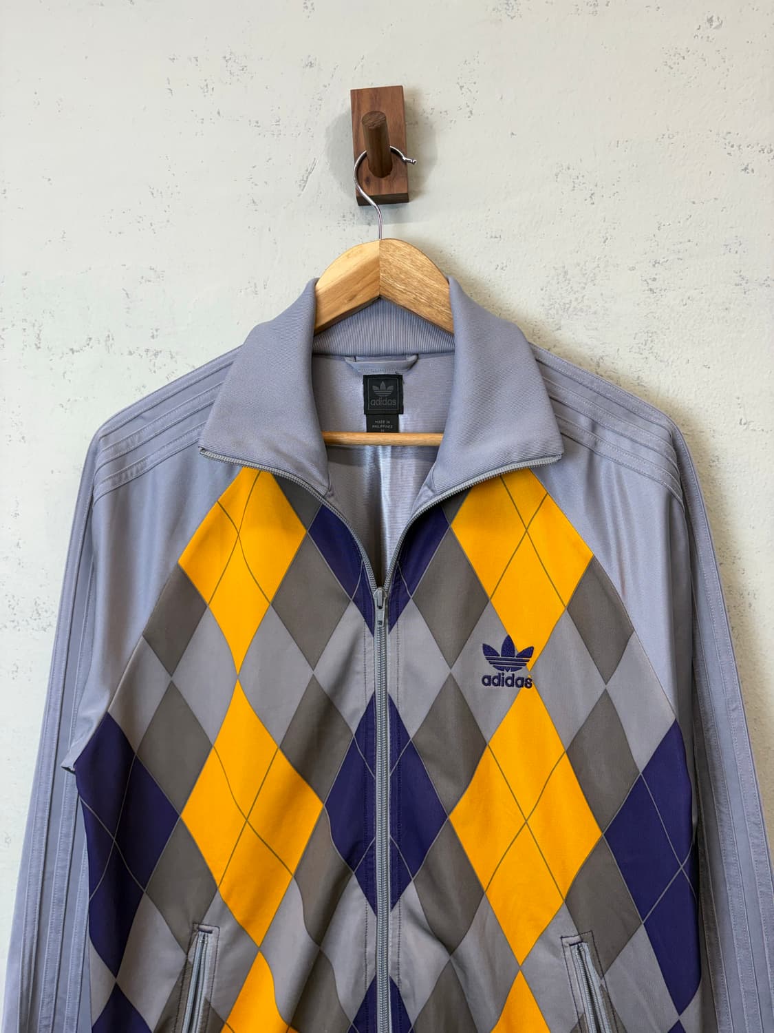 아디다스 00s 빈티지 파이어버드 희귀 아가일 트랙탑 져지 상품이미지4