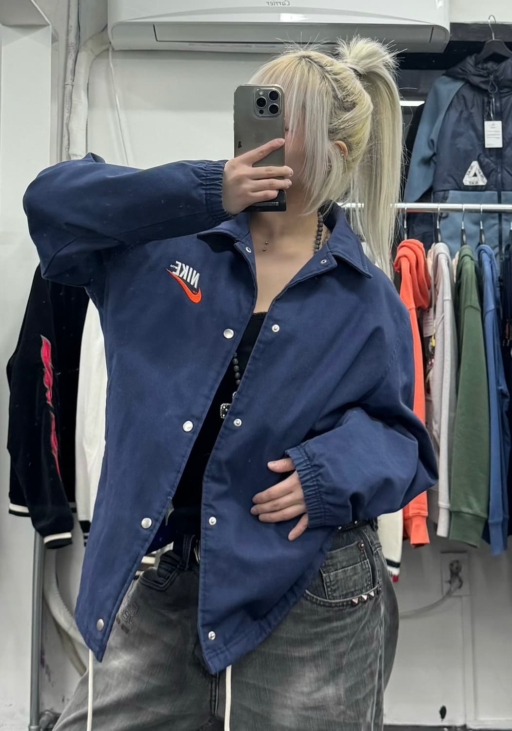 나이키 NSW 빅로고 퀼팅 코치자켓  상품이미지1