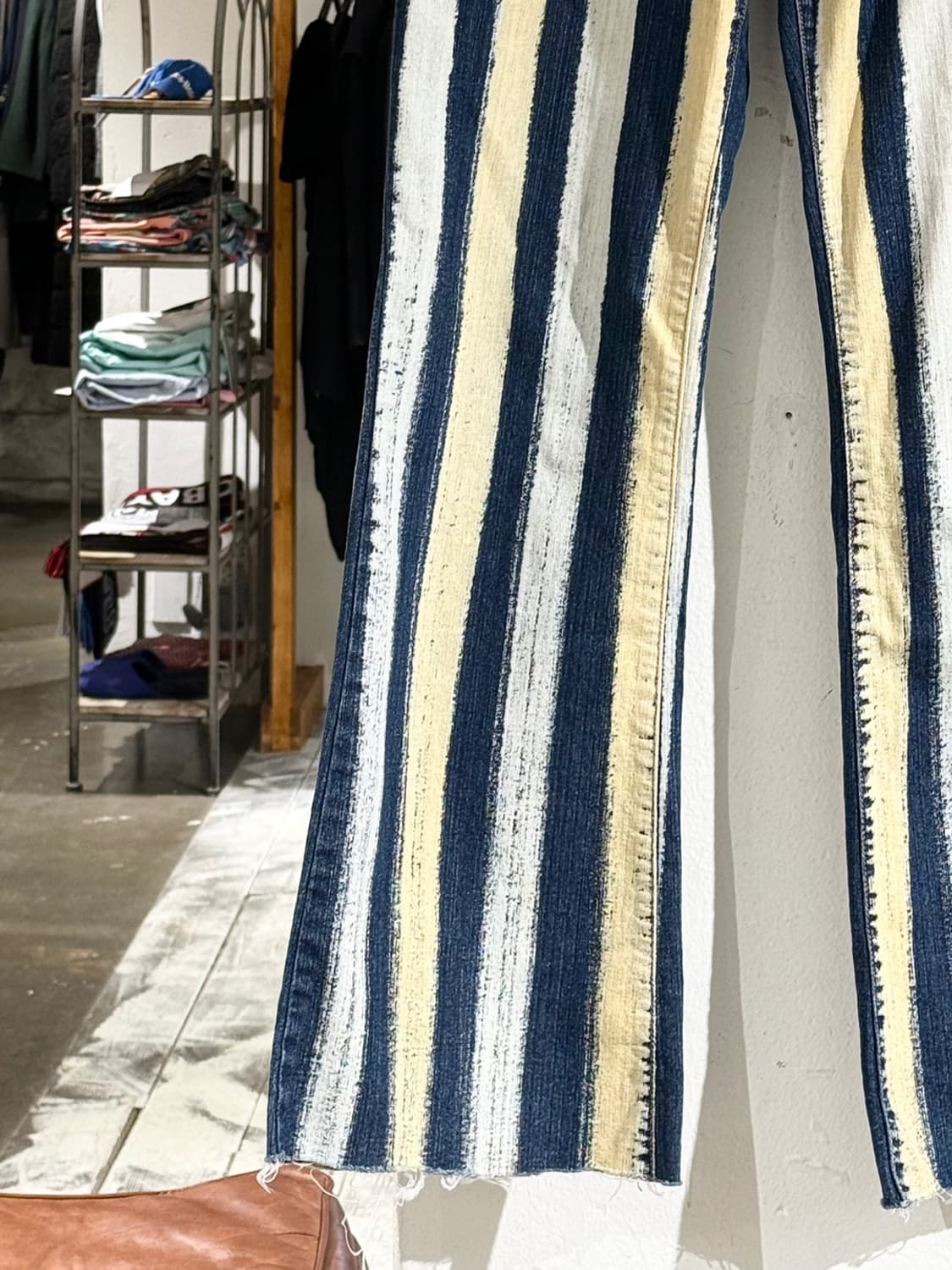 락 베이비 인디고 스트라이프 벨티드 데님 팬츠 상품이미지4