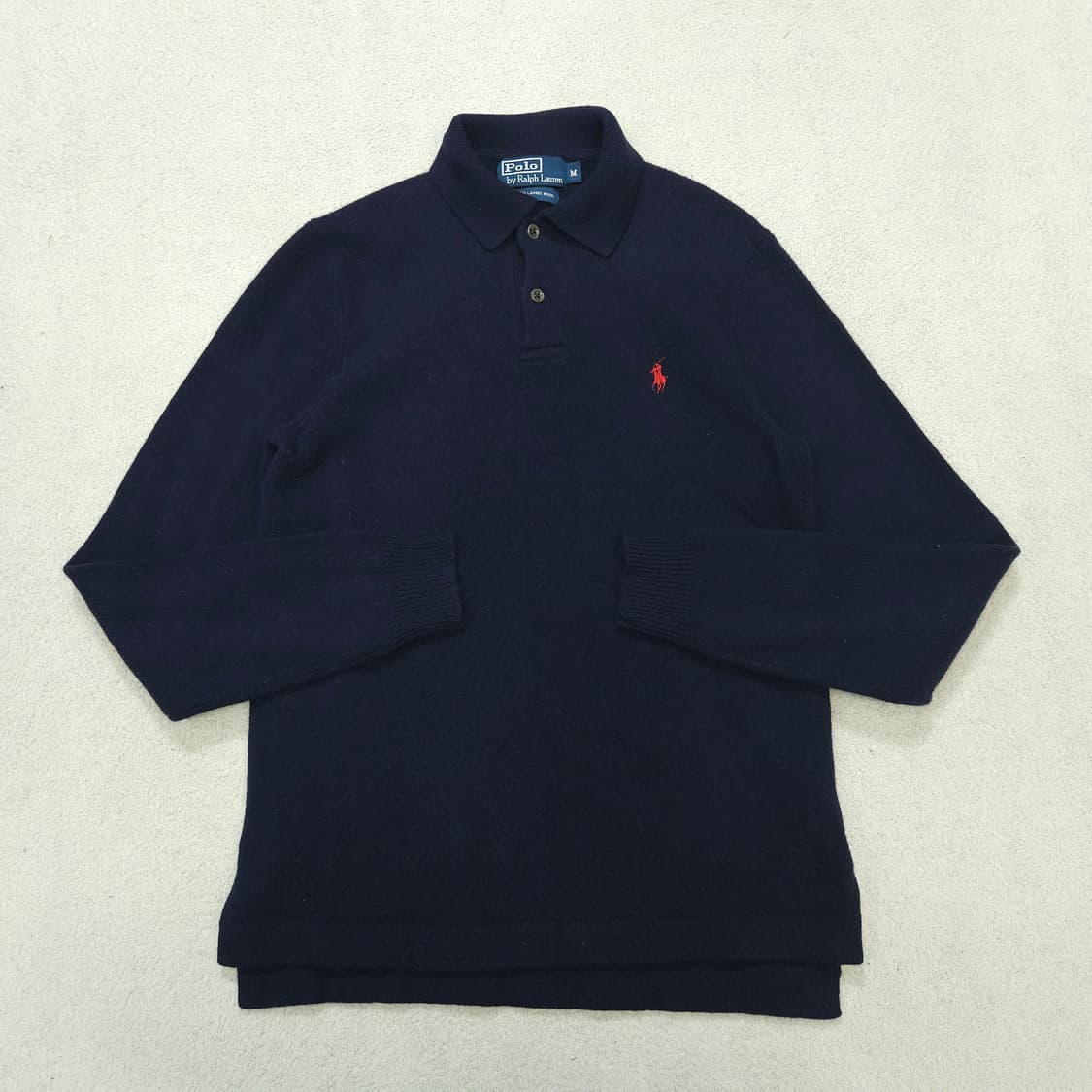 폴로 랄프 로렌 카라넥 램스울 니트 M 네이비 상품이미지2