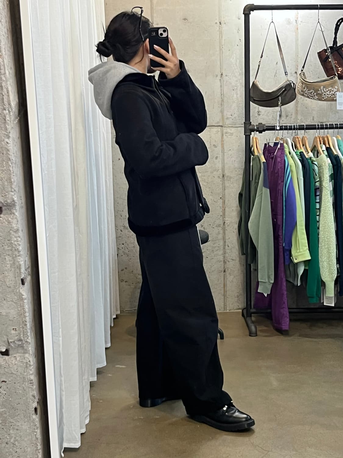 MELROSE EN FAMILLE 시어링 자켓 블랙 상품이미지5