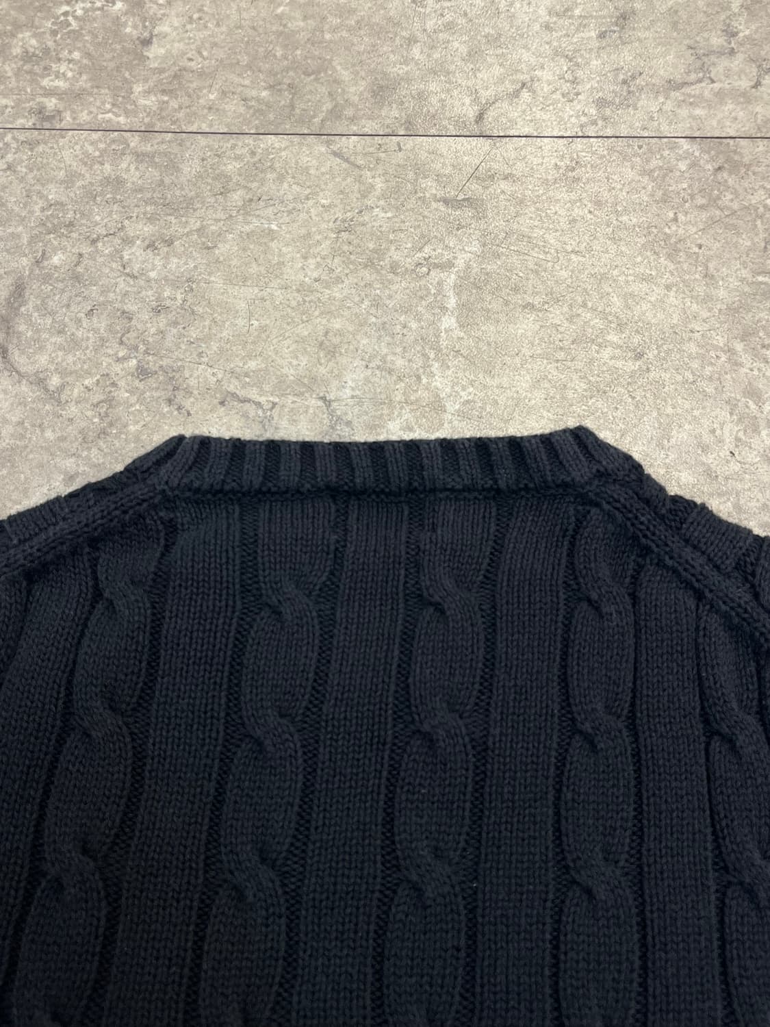 폴로 랄프로렌 꽈배기 반팔 니트 블랙 XS #csz3685 상품이미지7