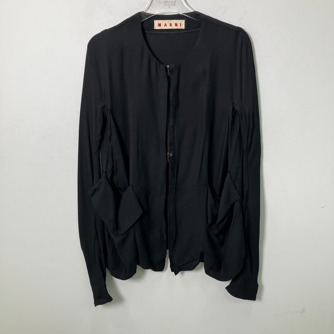 마르니 블랙 노카라 포켓 집업 자켓 38 상품이미지1