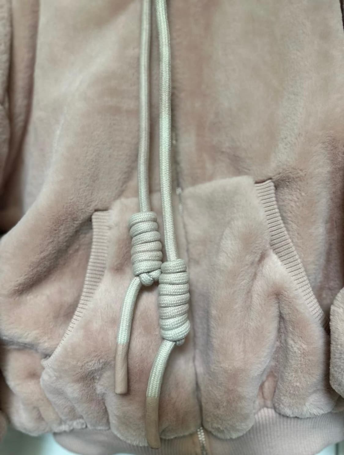 핑크 퍼 후드 집업 상품이미지5