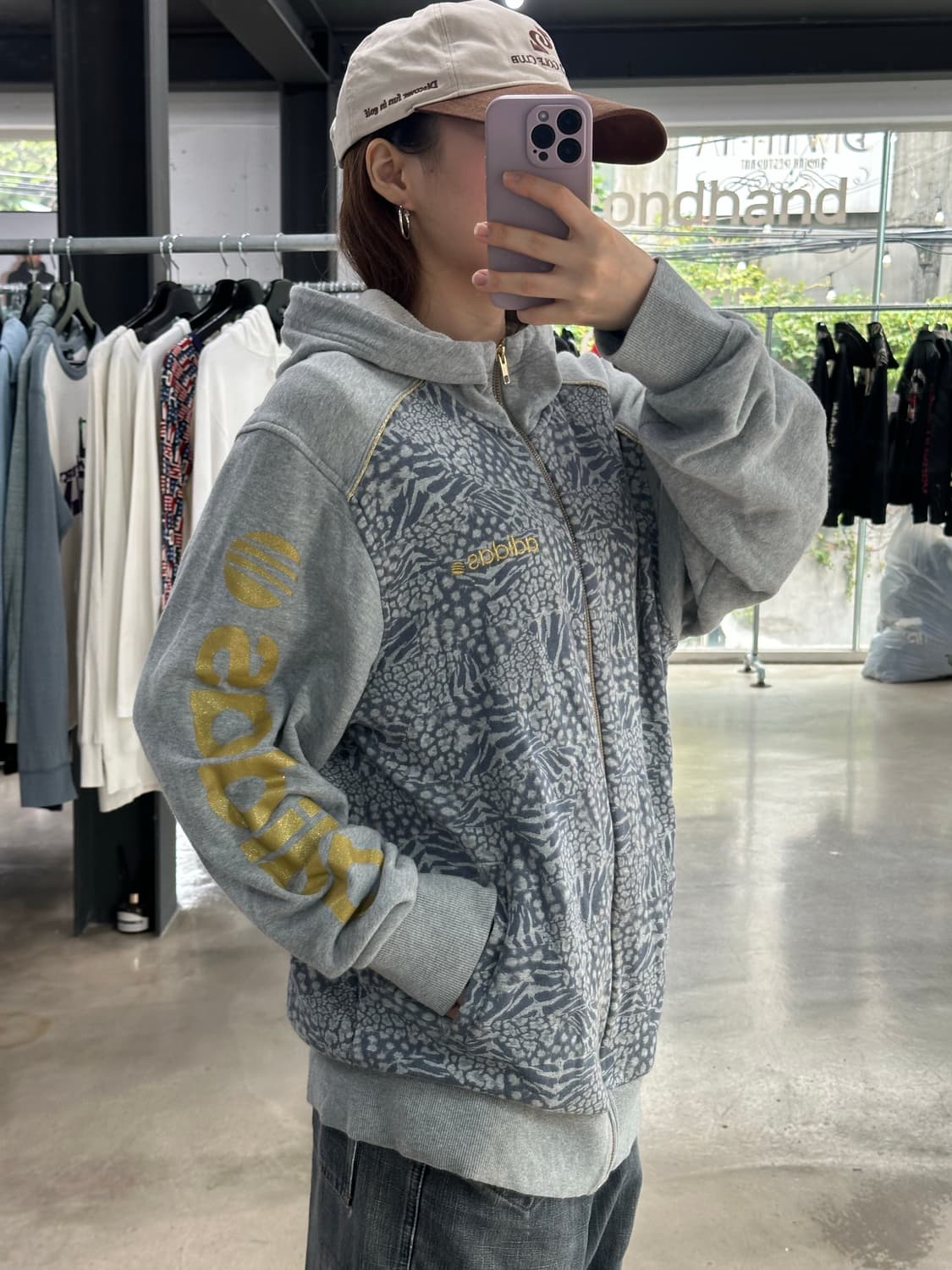 아디다스 네오 하이넥 프린팅 후드집업 상품이미지1