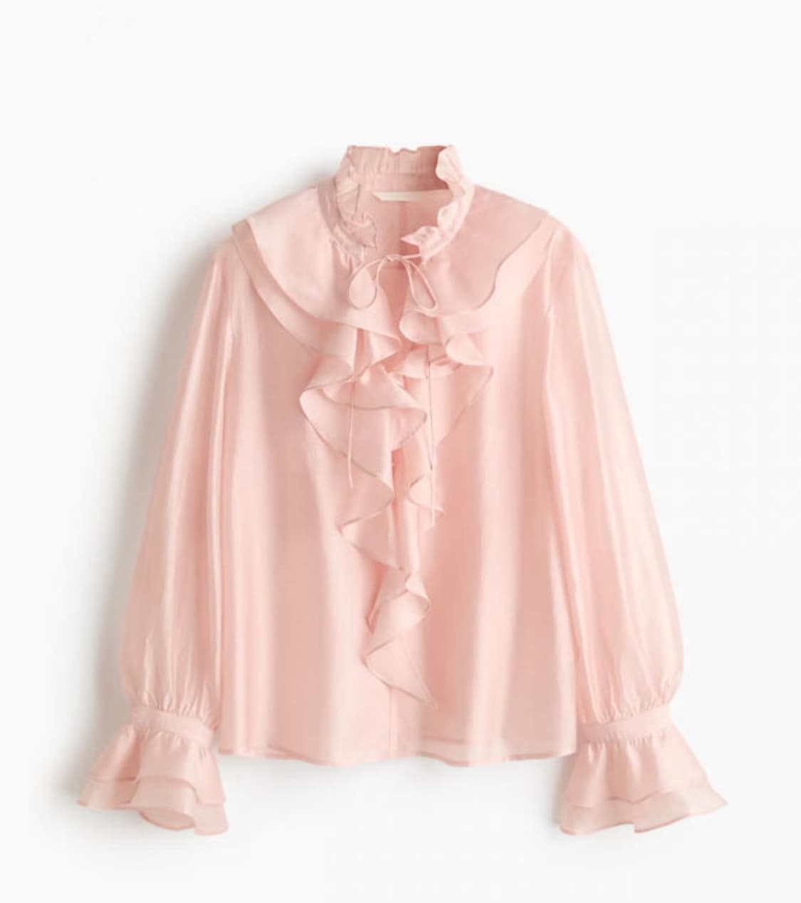 H&M 핑크 프릴 블라우스 상품이미지1