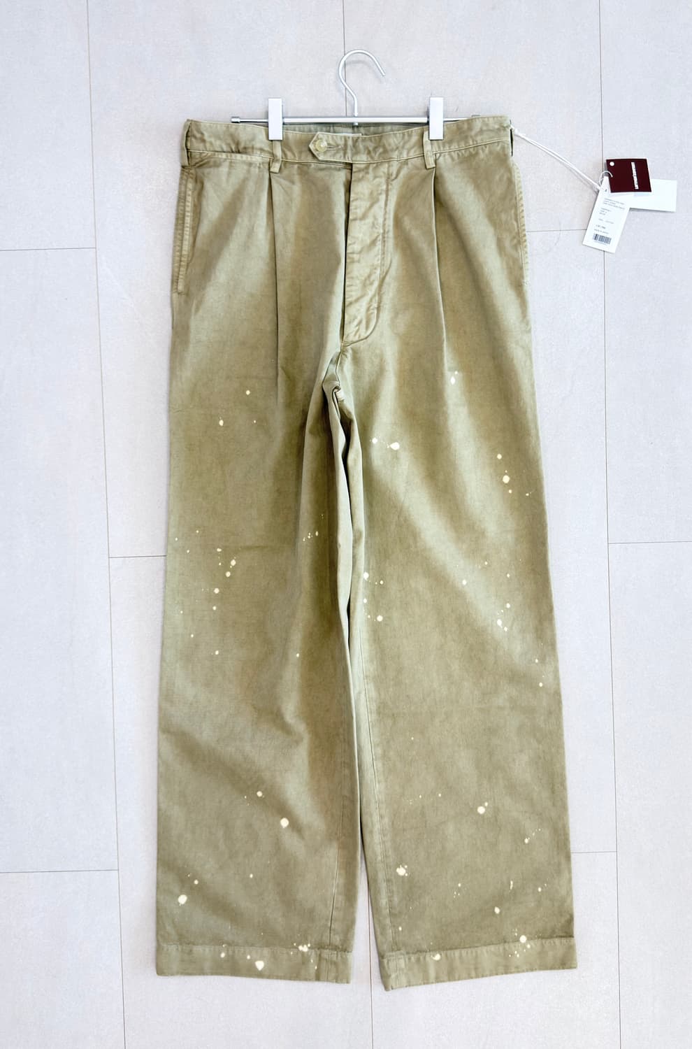 [4]26ss 오라리 가먼츠다이 원턱 치노팬츠 베이지 (와이드핏 상품이미지5