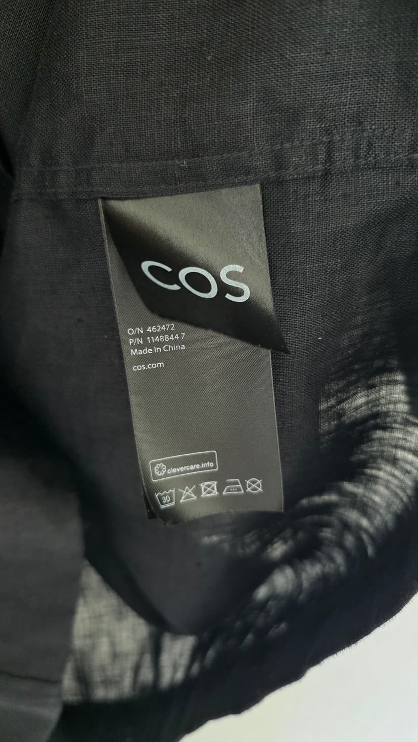 COS 레귤러핏 블랙 리넨 반팔 셔츠 XL 상품이미지4