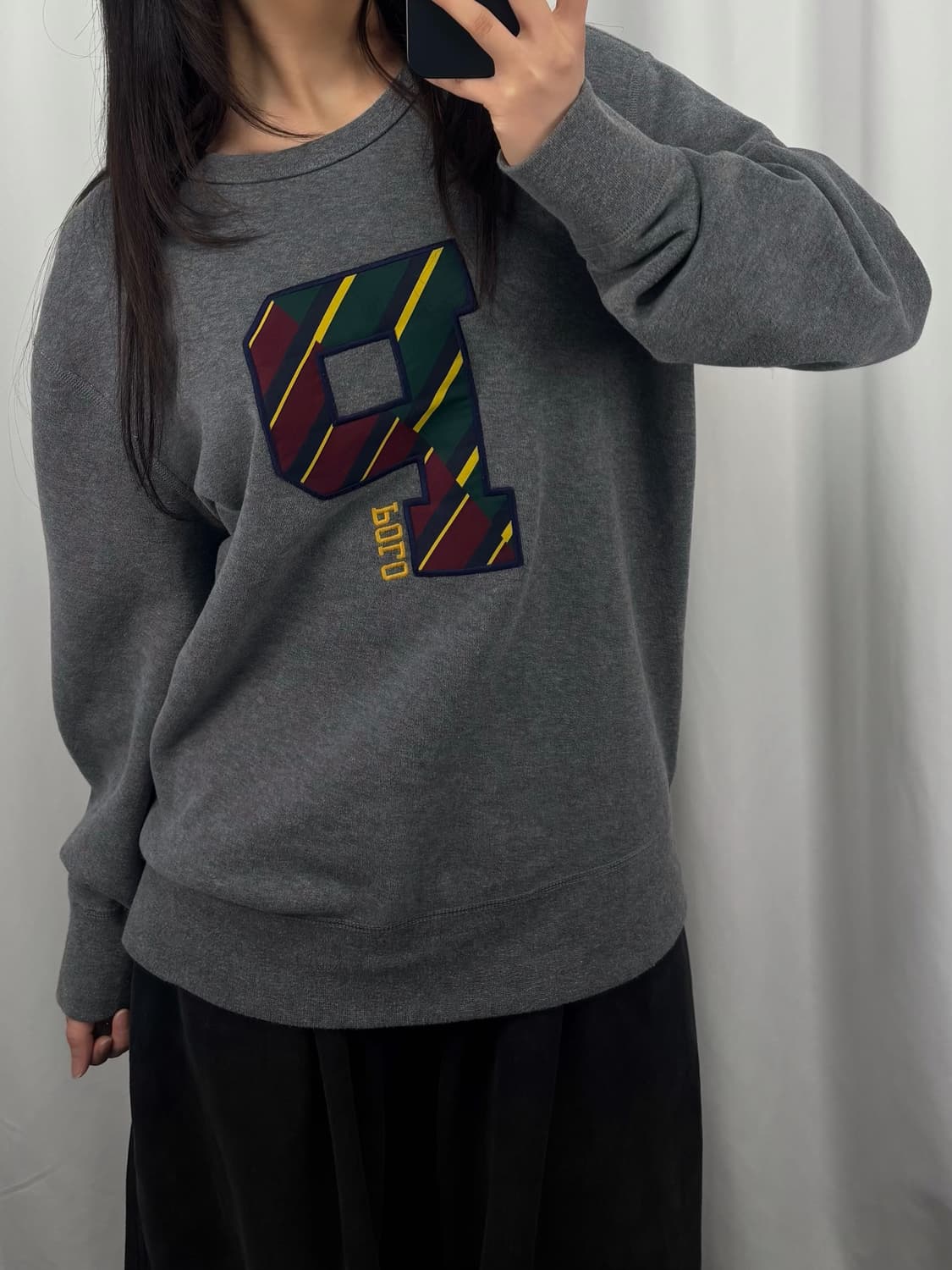 폴로 그레이 플리스 레터맨 스웻셔츠 상품이미지2