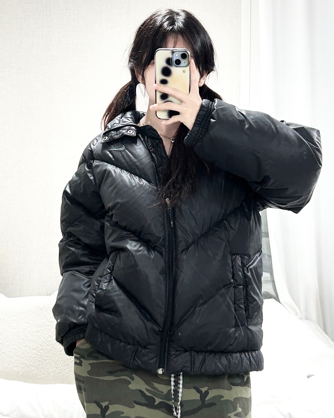 나이키 스우시 블랙 덕다운 패딩 상품이미지2