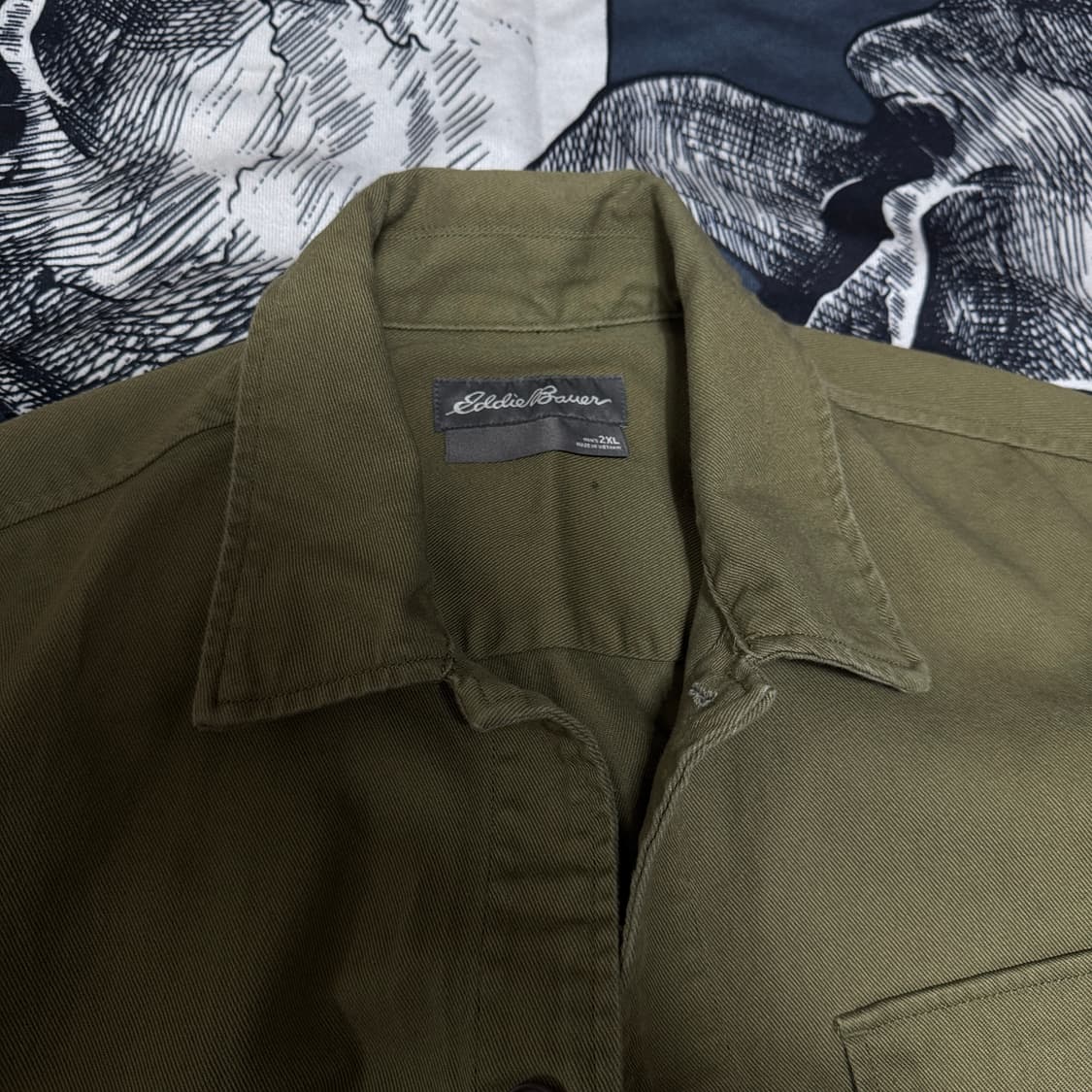에디바우어 카키 셔츠자켓 2XL사이즈 상품이미지3