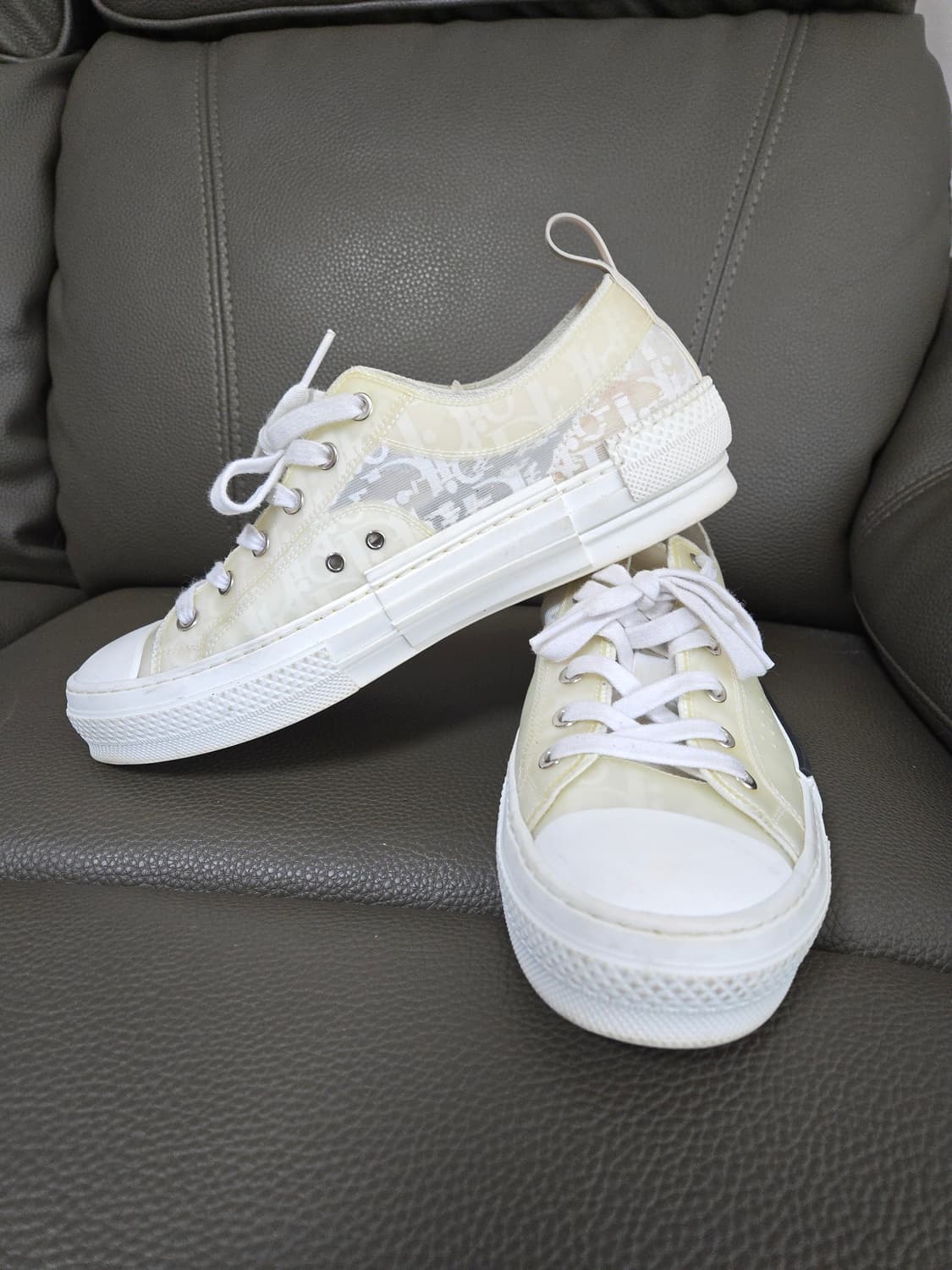 디올 b23 오블리크 스니커즈 로우 화이트 41 (260) 상품이미지3