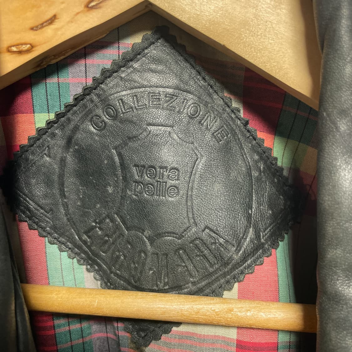 베라펠레 이탈리아 빈티지 가죽 봄버 자켓 블랙 50사이즈 상품이미지5