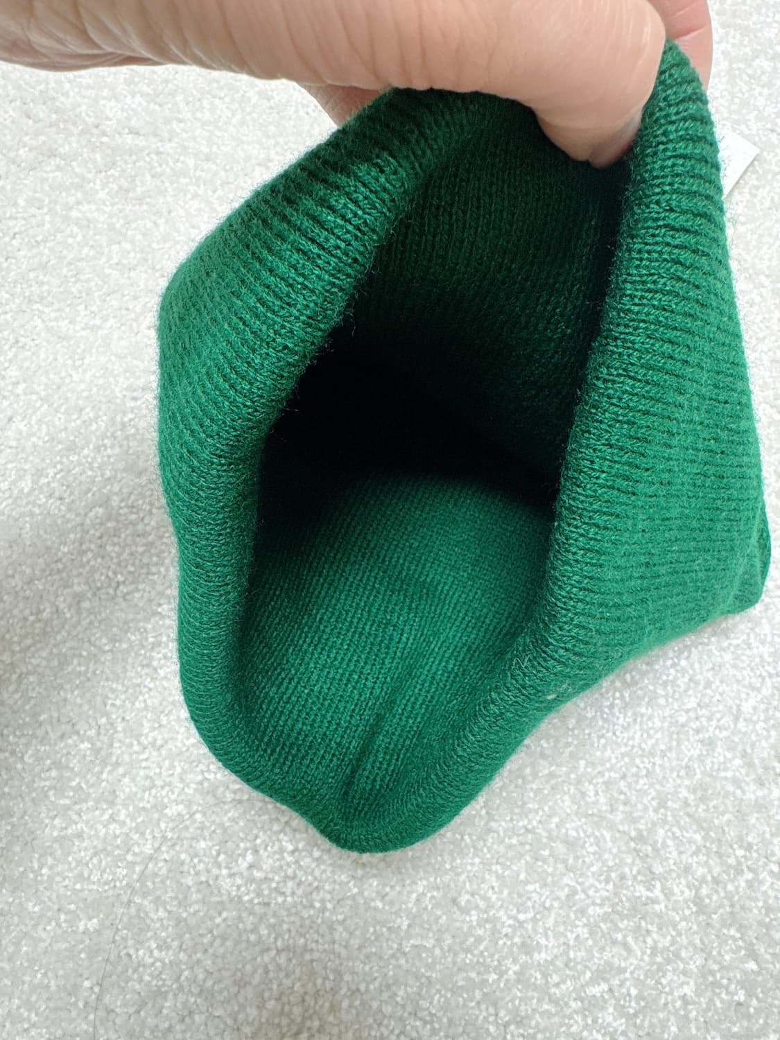 아메리칸어페럴 딥그린 컬러 비니 택달린 새상품 겨울 모자 초록 상품이미지7