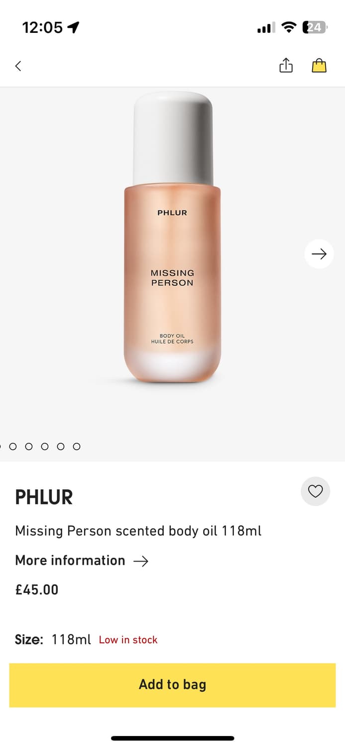 Phlur 미씽퍼슨 missing person 바디오일 상품이미지1