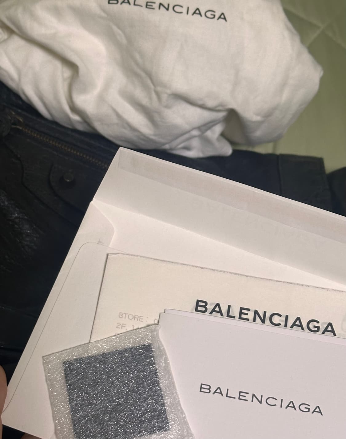 (A) 보증서 O 발렌시아가 네오 포크 크로스백 블랙 모터 모터백 상품이미지5