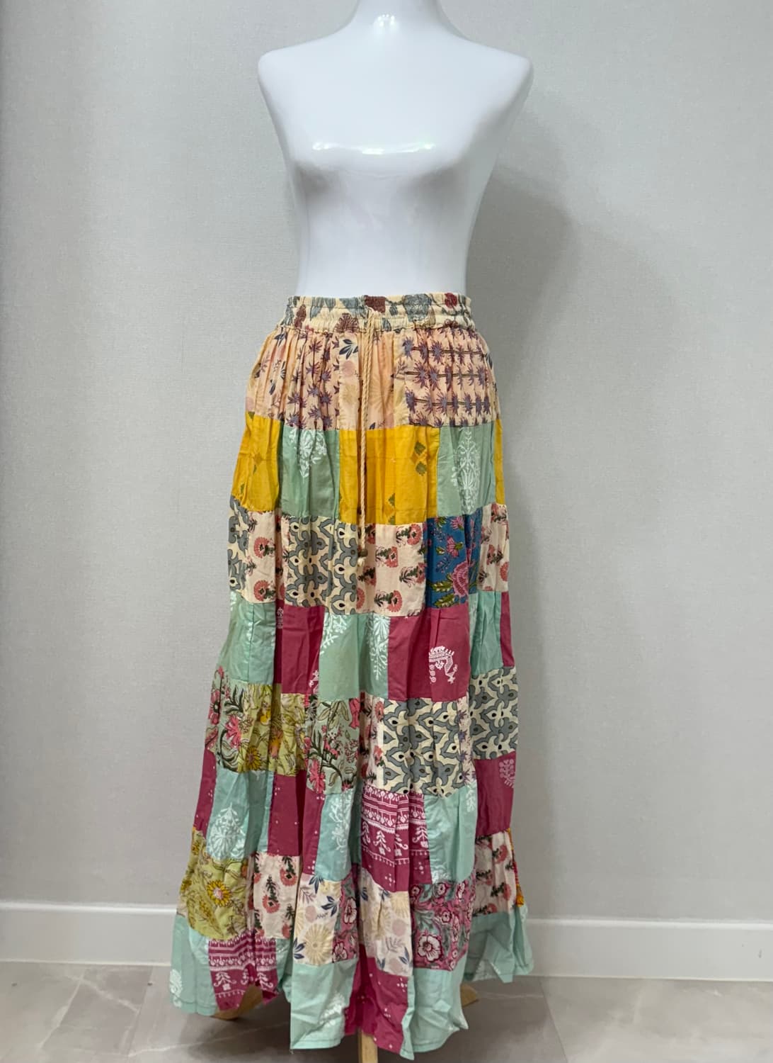 빈티지 모리걸 치마 보헤미안 패치워크 밴딩치마  상품이미지1
