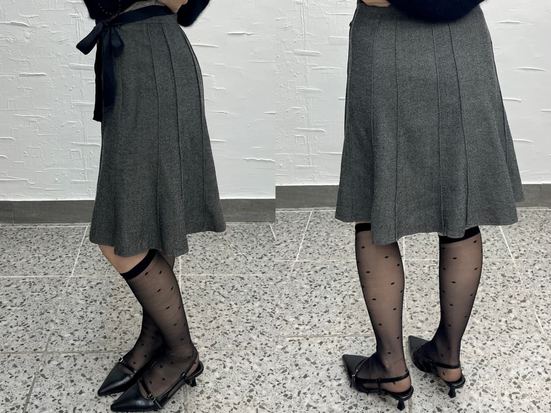 Ribbon wool midi skirt 상품이미지2