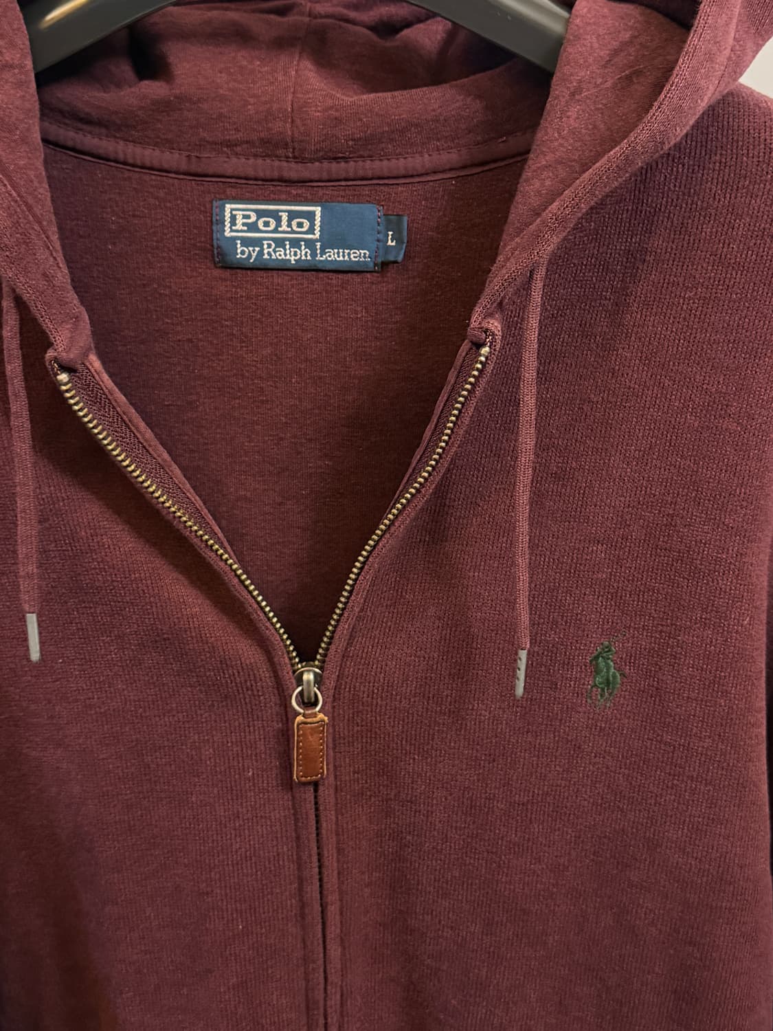 폴로 대장급 버건디 후드집업 상품이미지4