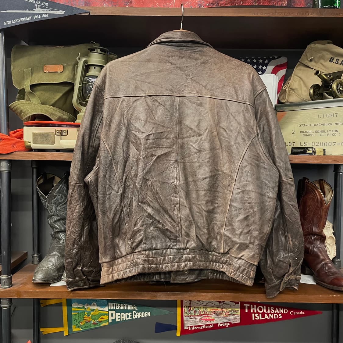 00s 윌슨 레더 미 공군 플라이트 리얼 레더 자켓 상품이미지2