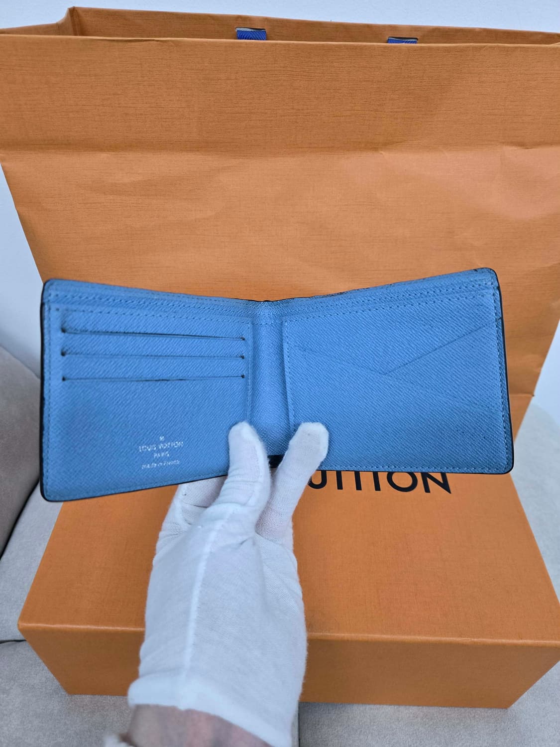 [보증서 정품] 루이비통 이클립스 스카이블루 반지갑 상품이미지2