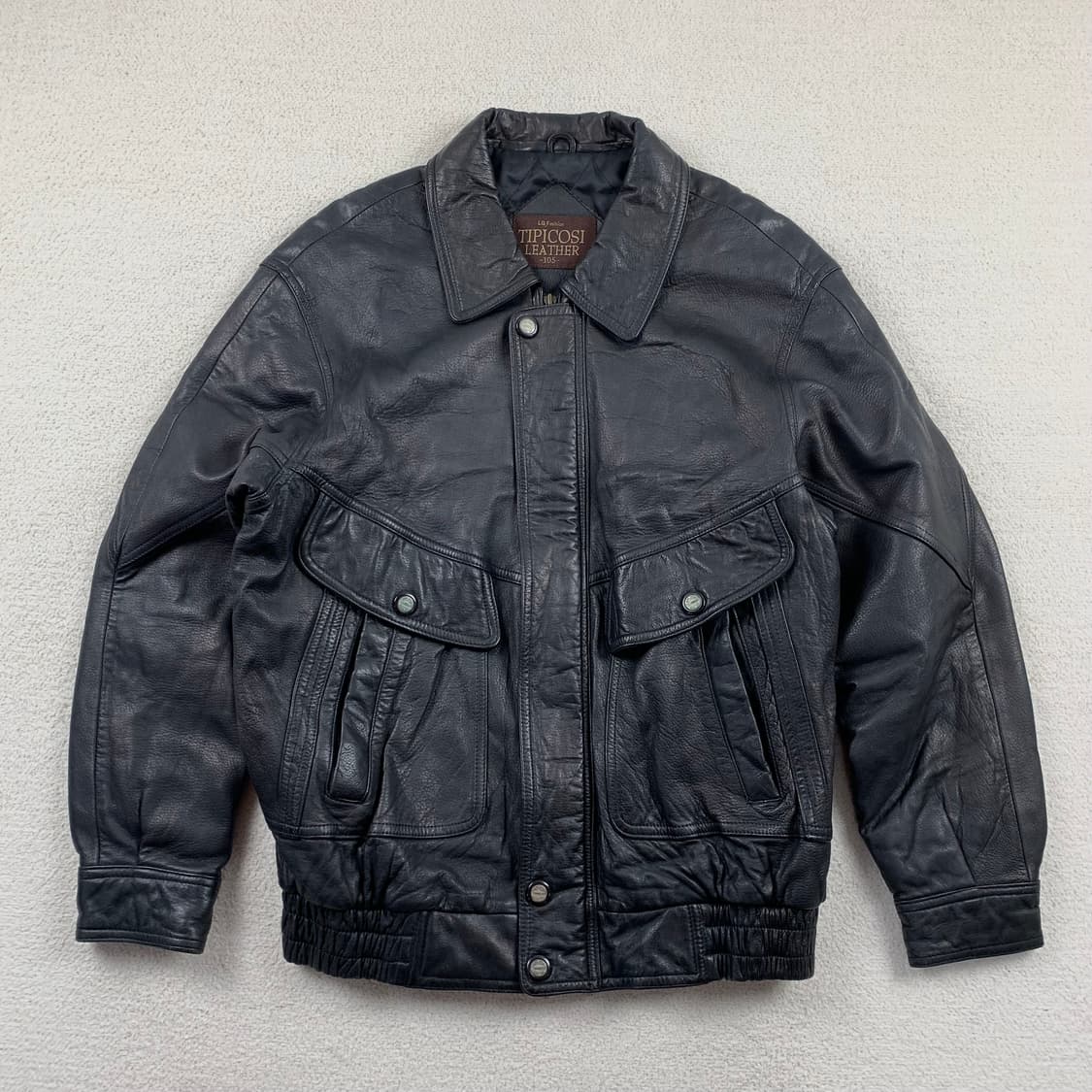 90s 티피코시 양가죽 봄버자켓 블랙  상품이미지1