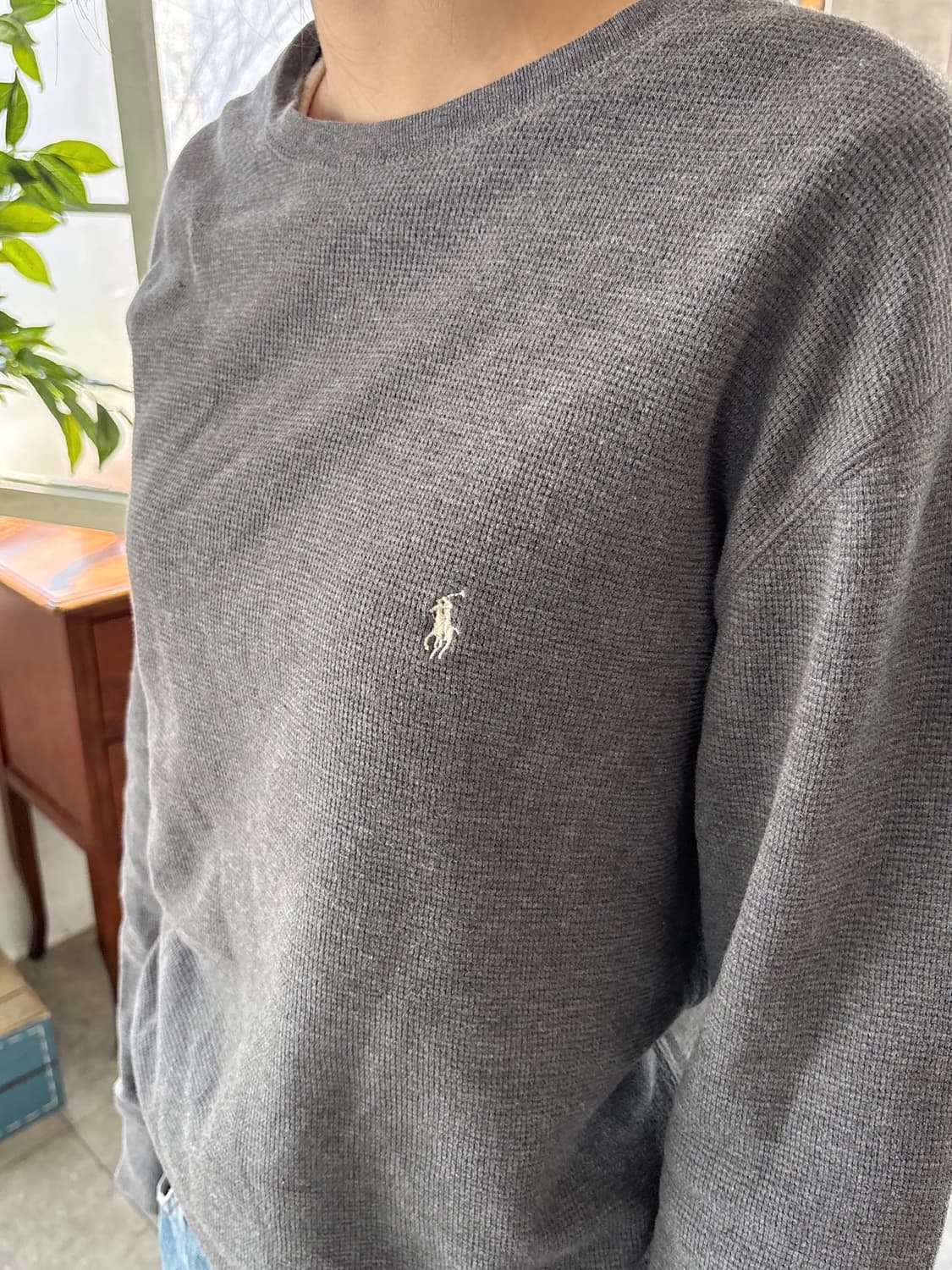 폴로 와플 롱슬리브 그레이 상품이미지4