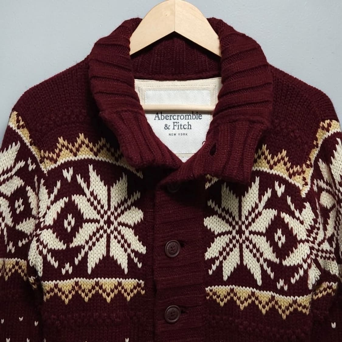 95 Abercrombie 아베크롬비 노르딕 숄카라 니트 가디건 상품이미지3