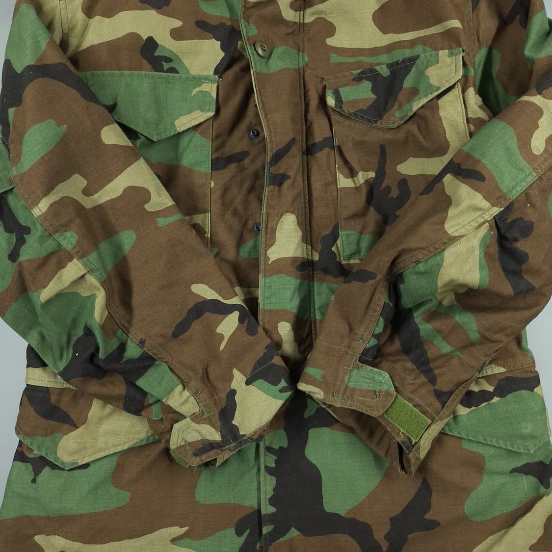 US ARMY 미육군 패치 우드랜드 밀리터리 카모플라쥬 히든후드 야상 상품이미지4