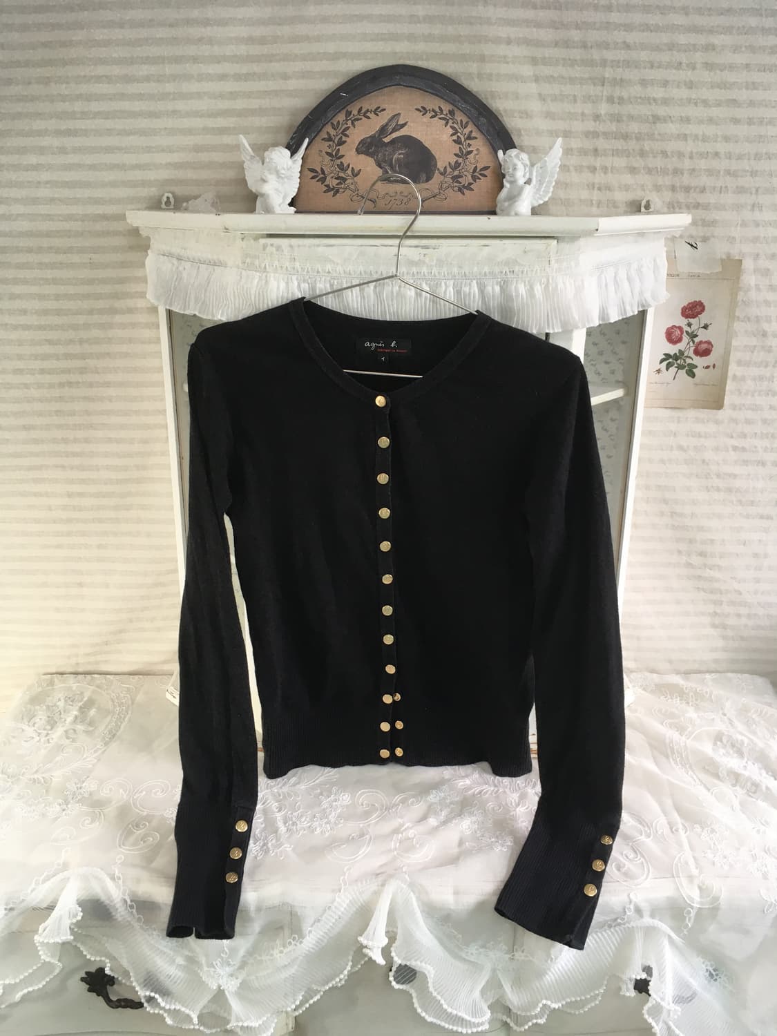 아네스베 블랙 버튼 가디건 상품이미지5