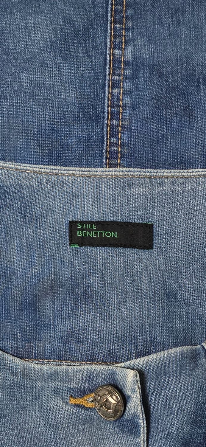 베네통 데님 니트 배색 코트 44 상품이미지3