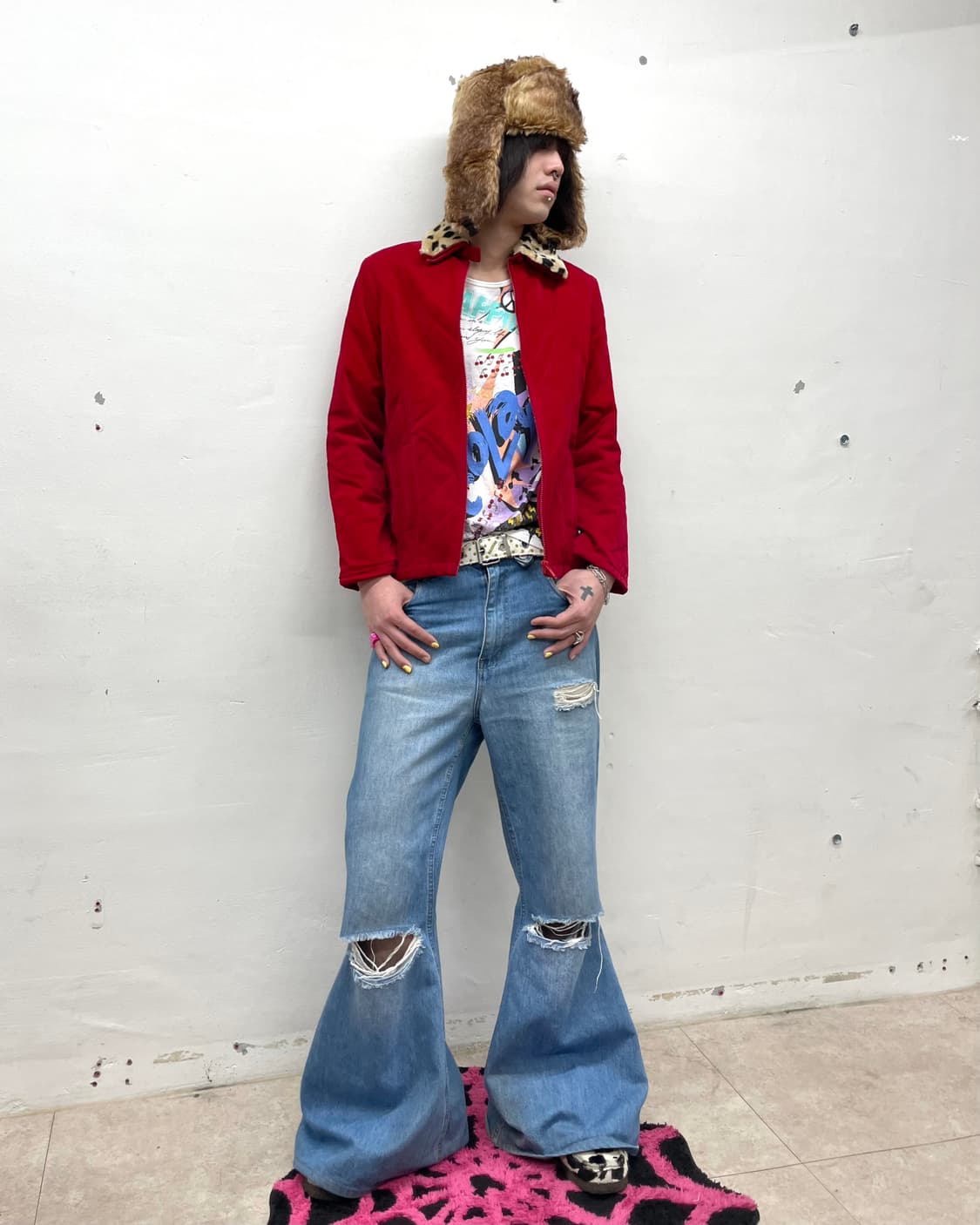 Cow fur Red Jumper  상품이미지6