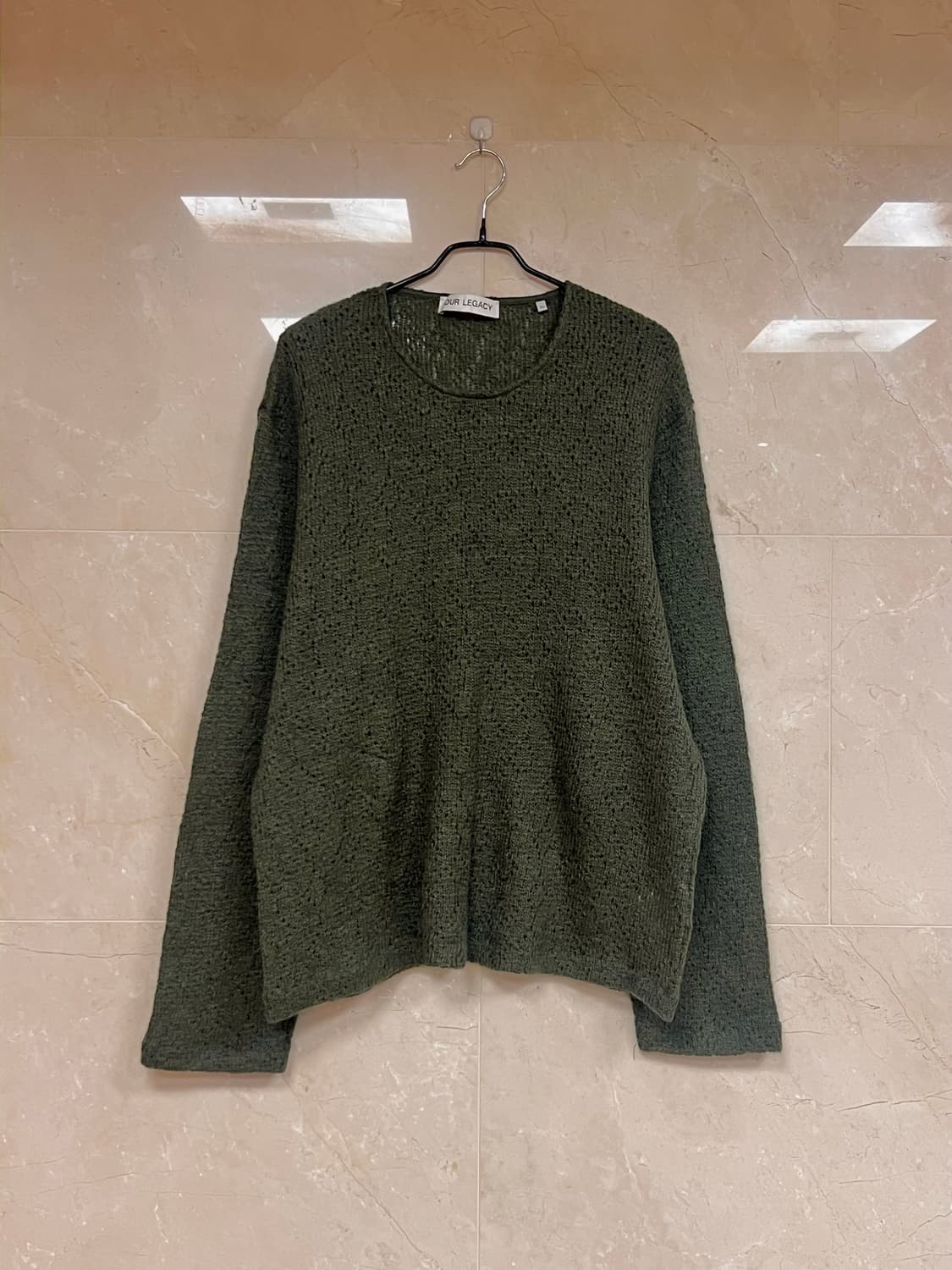 아워레가시 펀칭니트 카키 (맨즈50) 상품이미지1