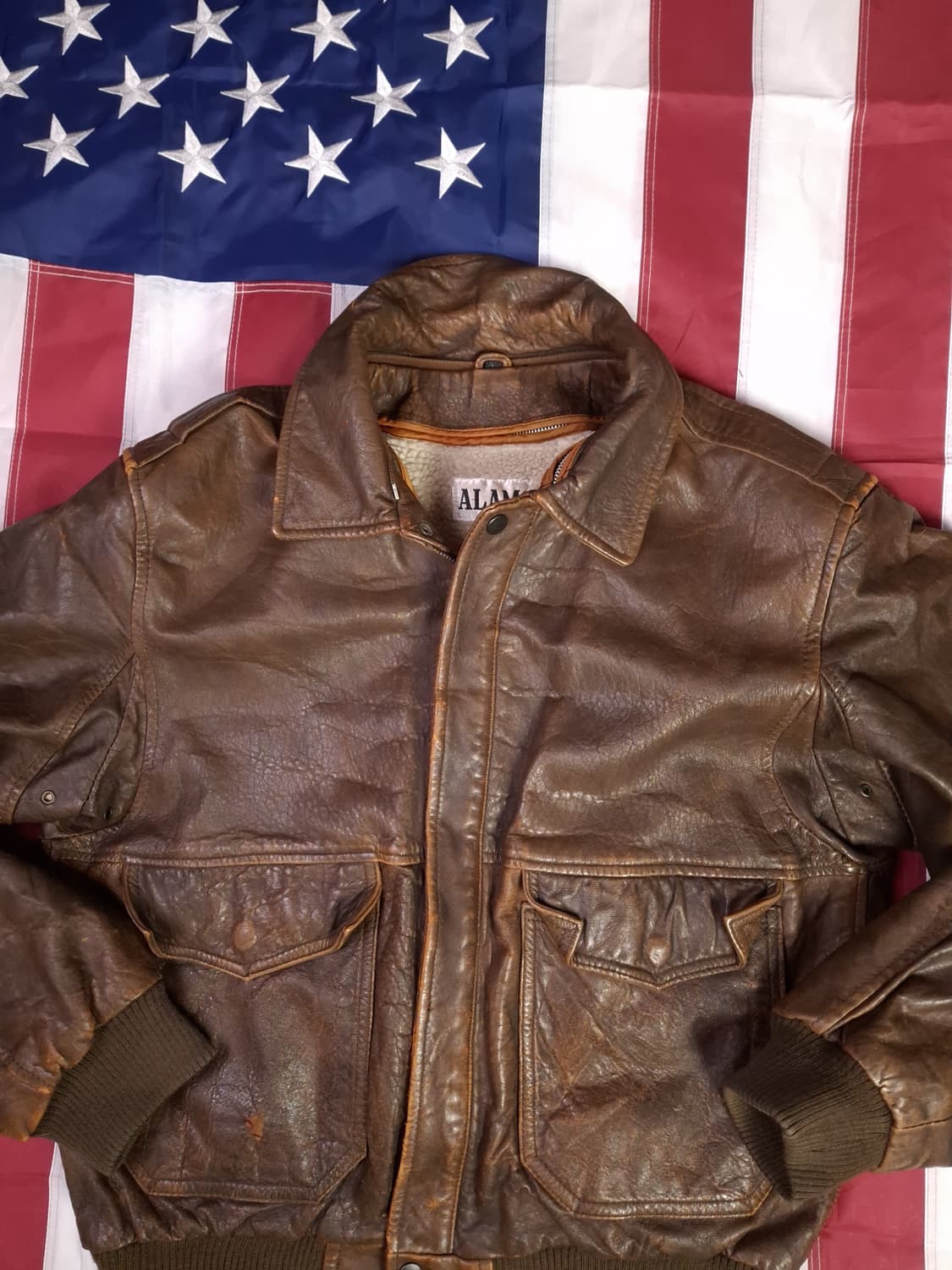 90's 일본판 미공군 A-2 리얼레더 항공자켓 상품이미지2