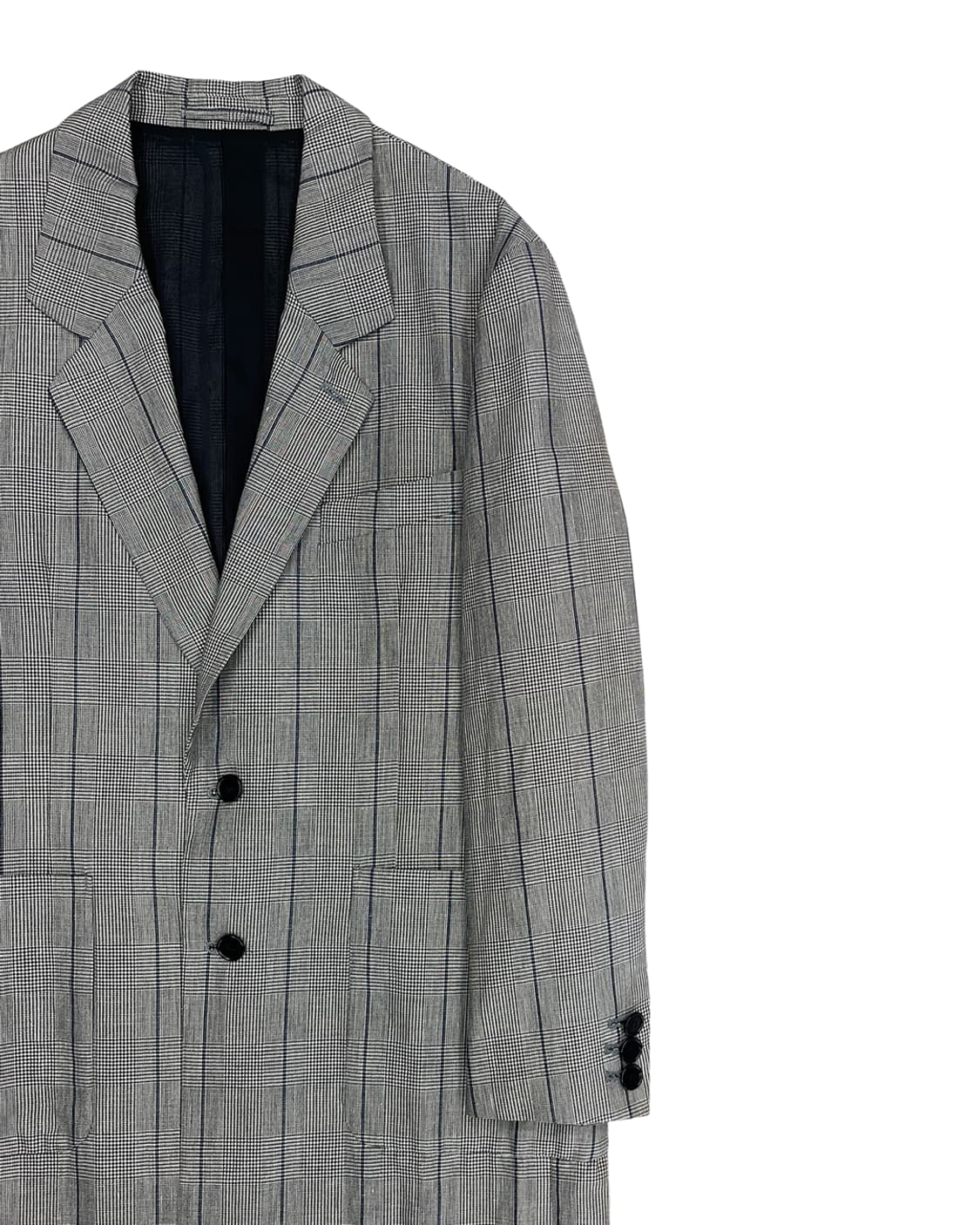 다이어트 부처 슬림 스킨 체크드 투 버튼 코트 상품이미지6