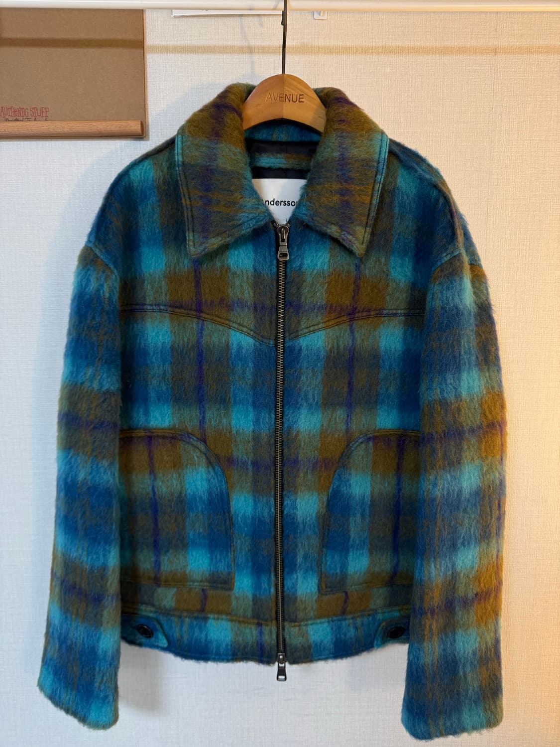 [L]앤더슨벨 해리체크 샤기 울 자켓 상품이미지1