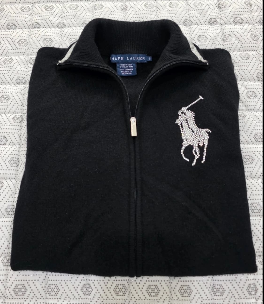 폴로 블랙 큐빅 집업 가디건 55 상품이미지2