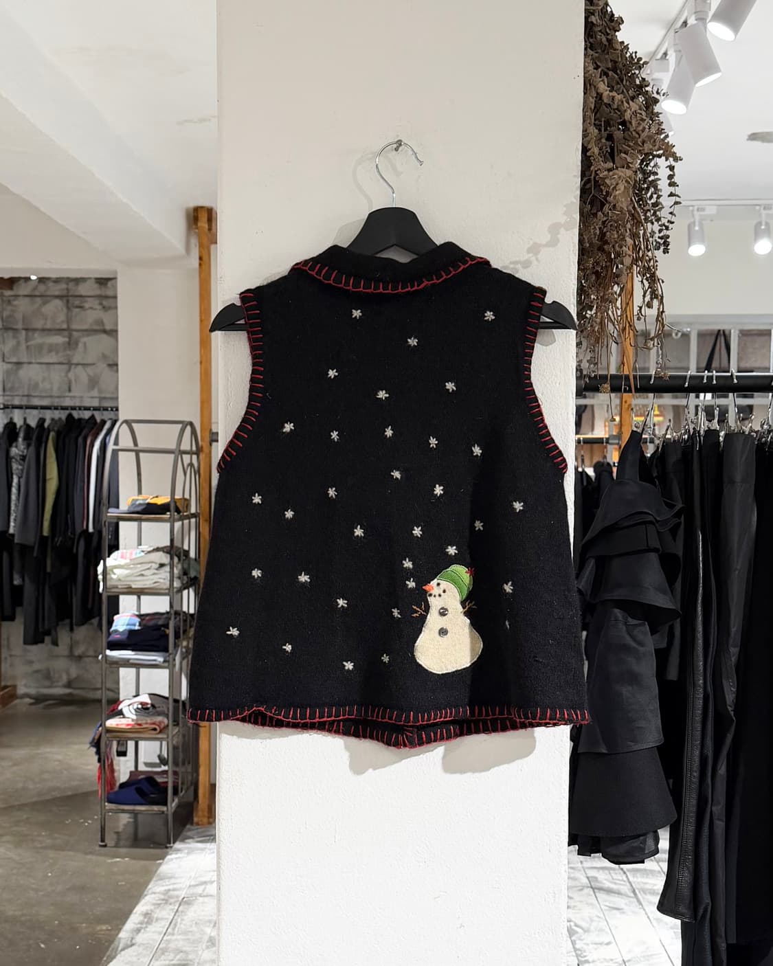 콜드워터 크릭 블랙 스노우맨 울 블랜드 스웨터 베스트 상품이미지6