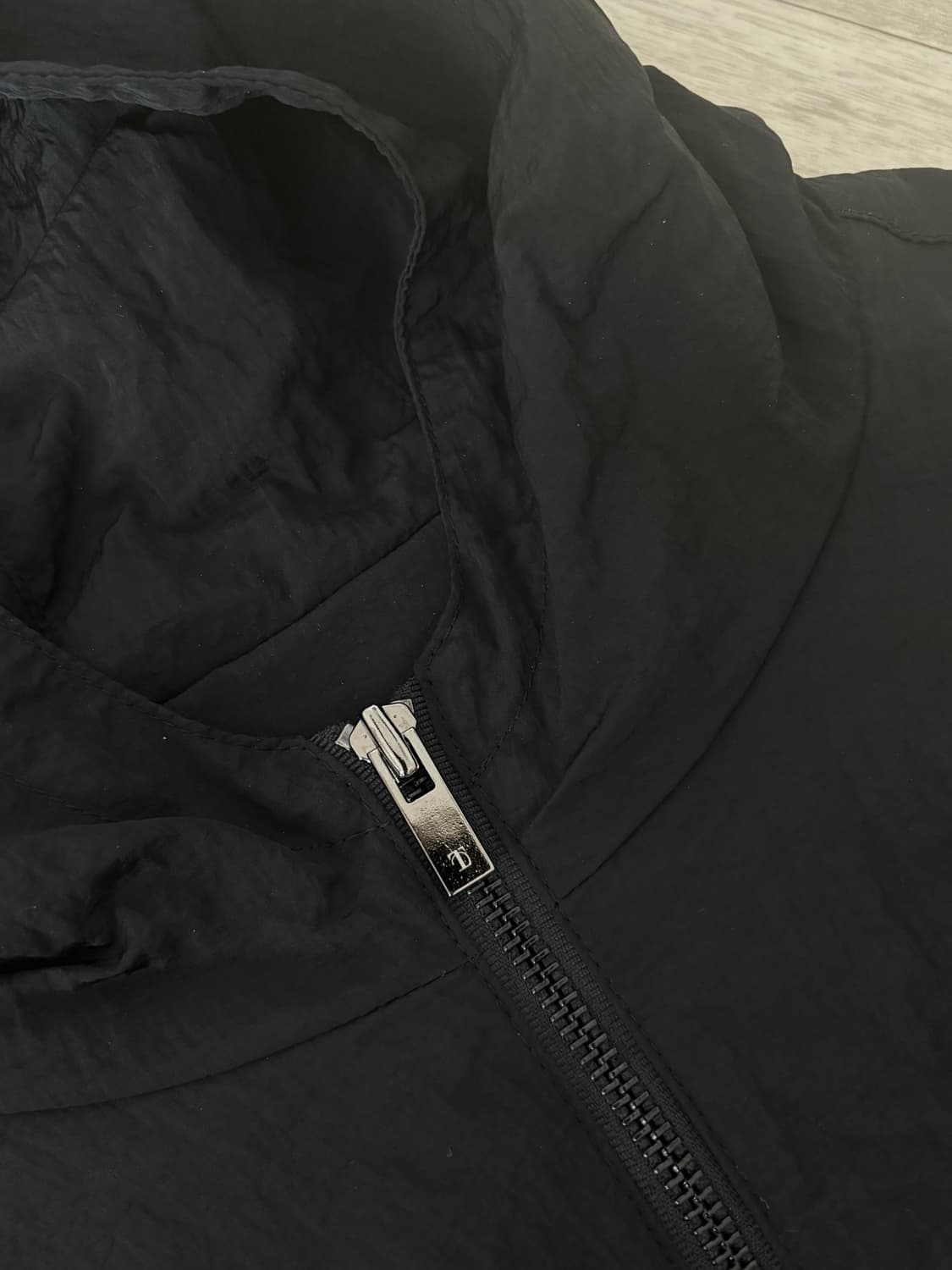 트리밍버드 나일론 셔링 셋업 집업 블랙 상품이미지9