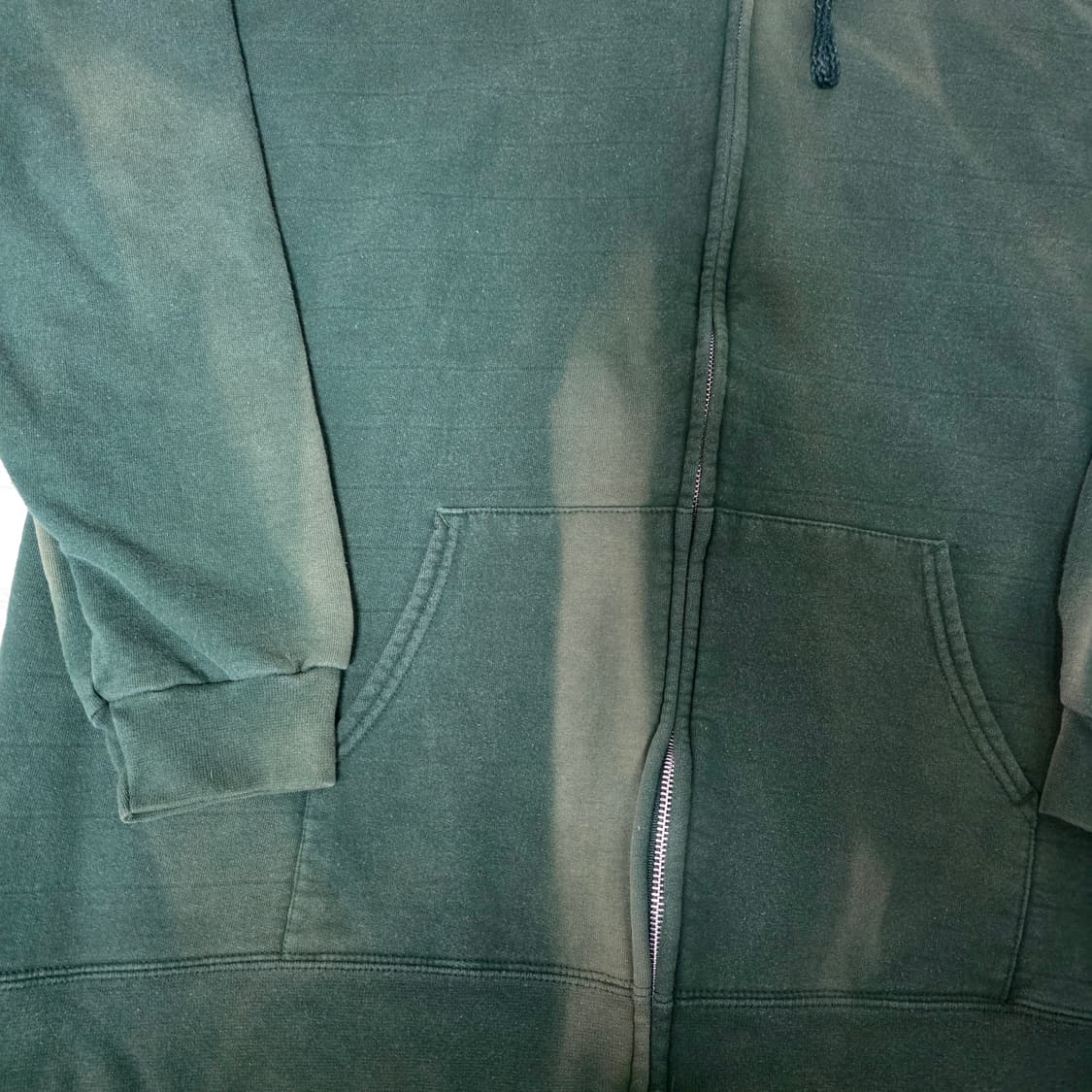 [XL] 00-90s 빈티지 헤인즈 페이드 트래쉬드 그린 후드집업 상품이미지3