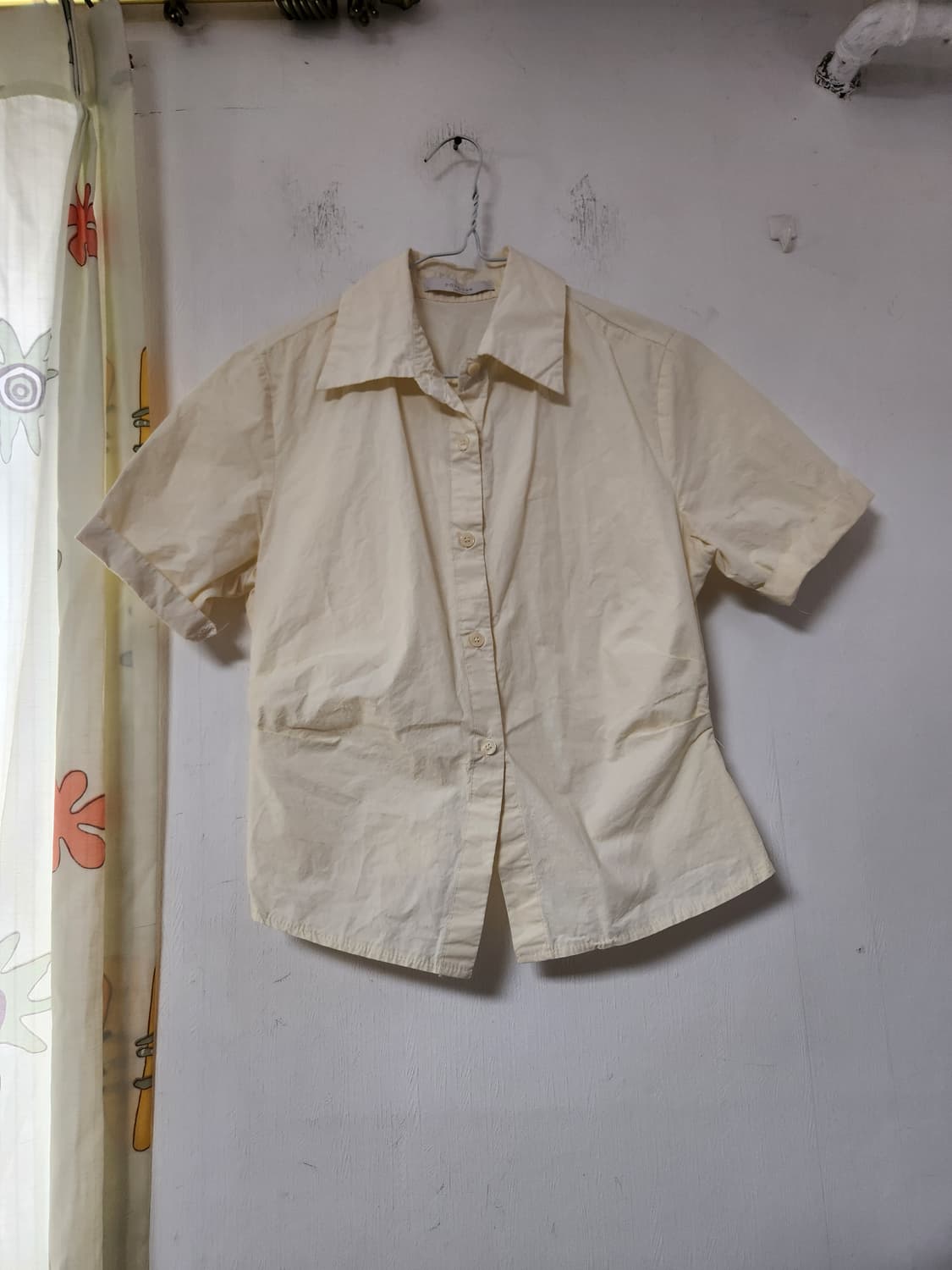 팝콘 아이보리 반팔 남방 블라우스66 상품이미지1