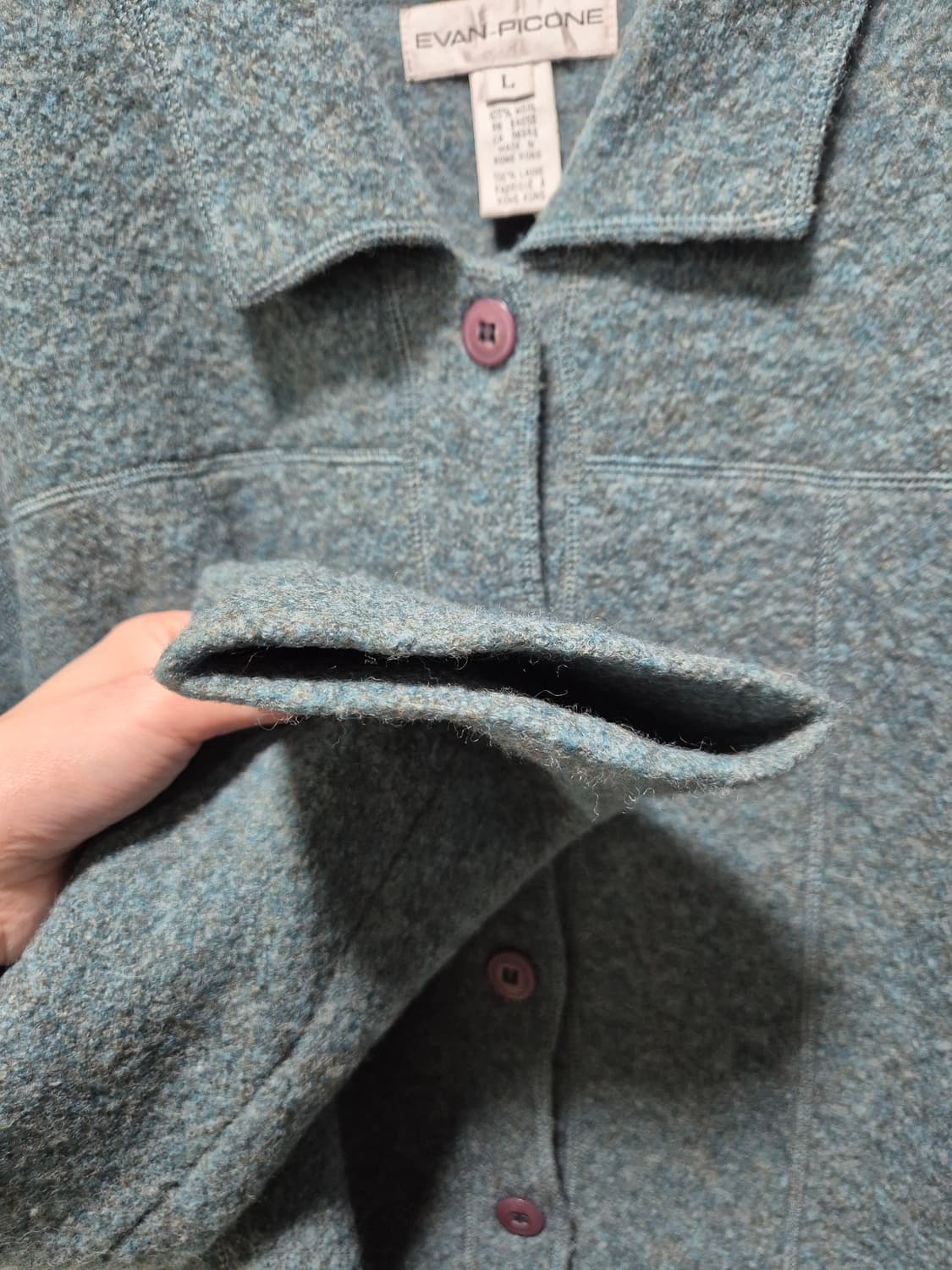 (세일)VTG.에반피콘 압축울 블루 그린 자켓 상품이미지5