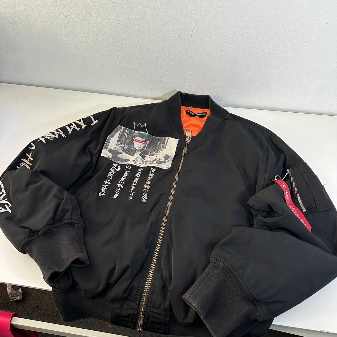 M 아임낫어휴먼비잉 블랙 오버핏 MA1 항공점퍼 상품이미지1