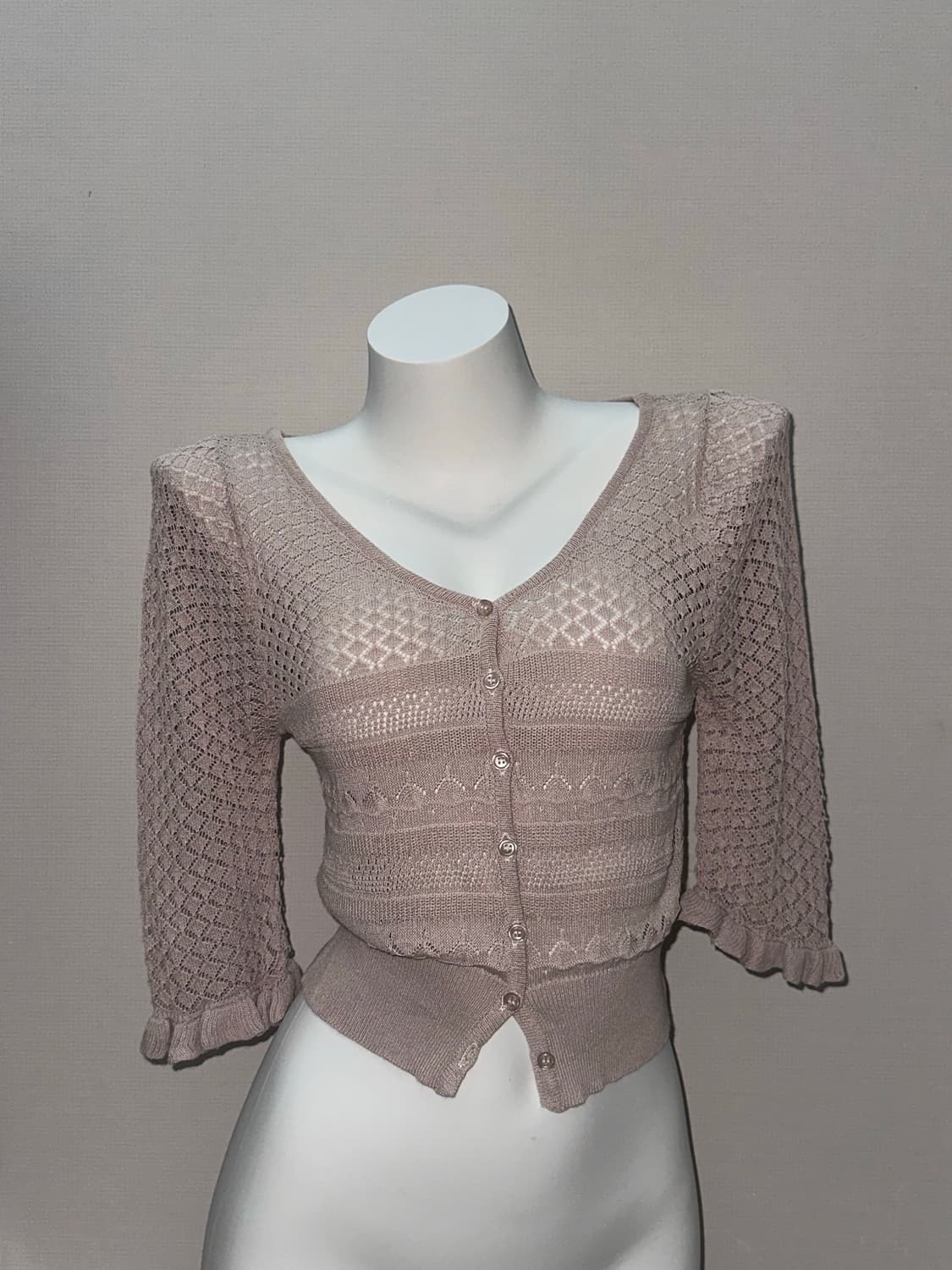 페어리코어 빈티지 크로쉐 베이지 가디건 상품이미지2