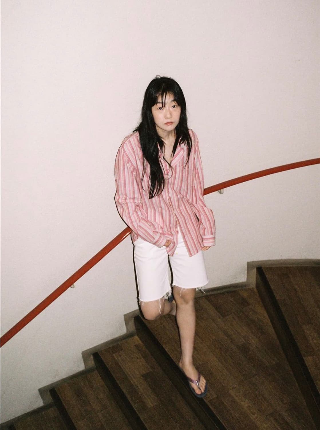 포니테일 스트라이프 셔츠 상품이미지2