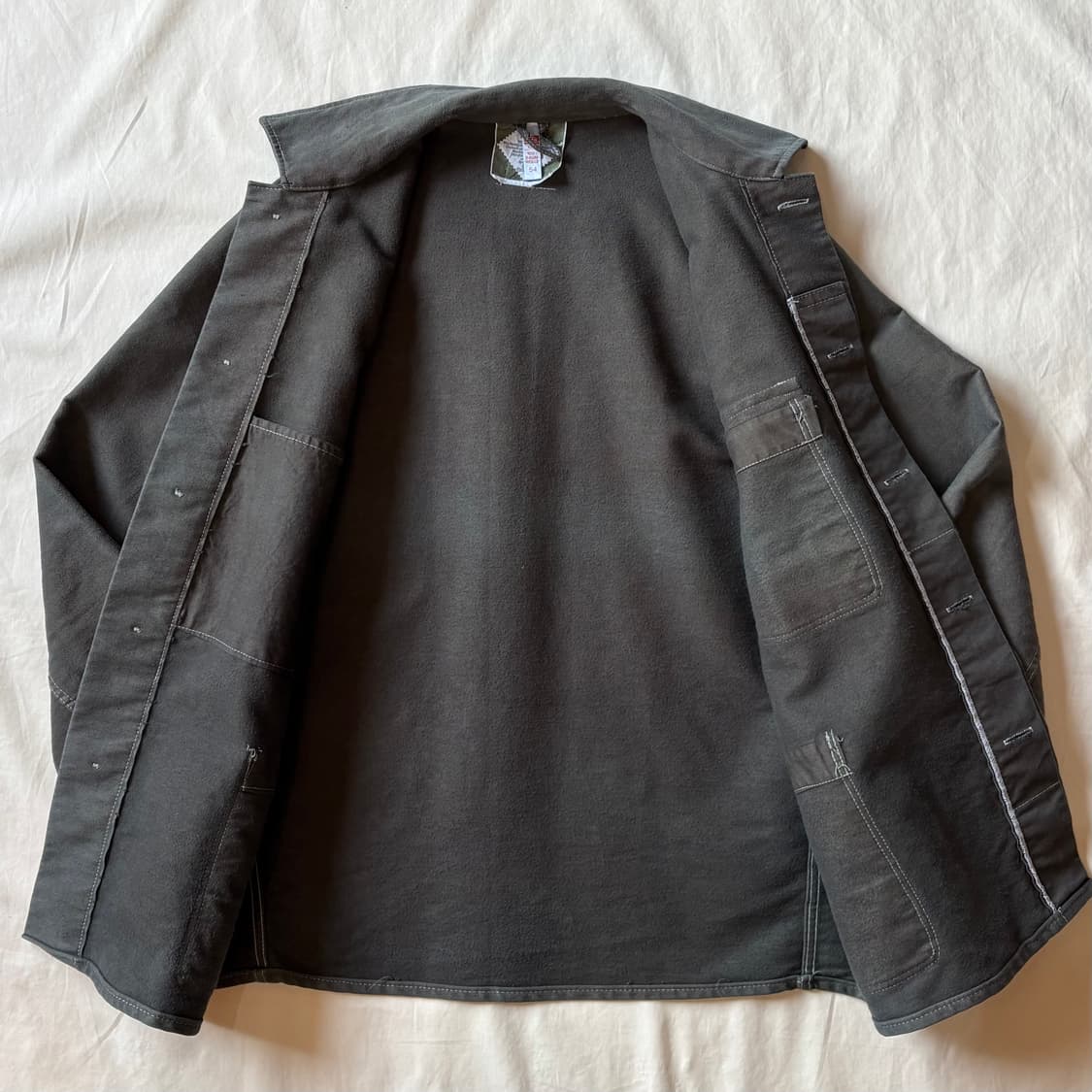 [54] 90s 독일 rofa 올리브드랩 헤비 몰스킨 워크 자켓 상품이미지4