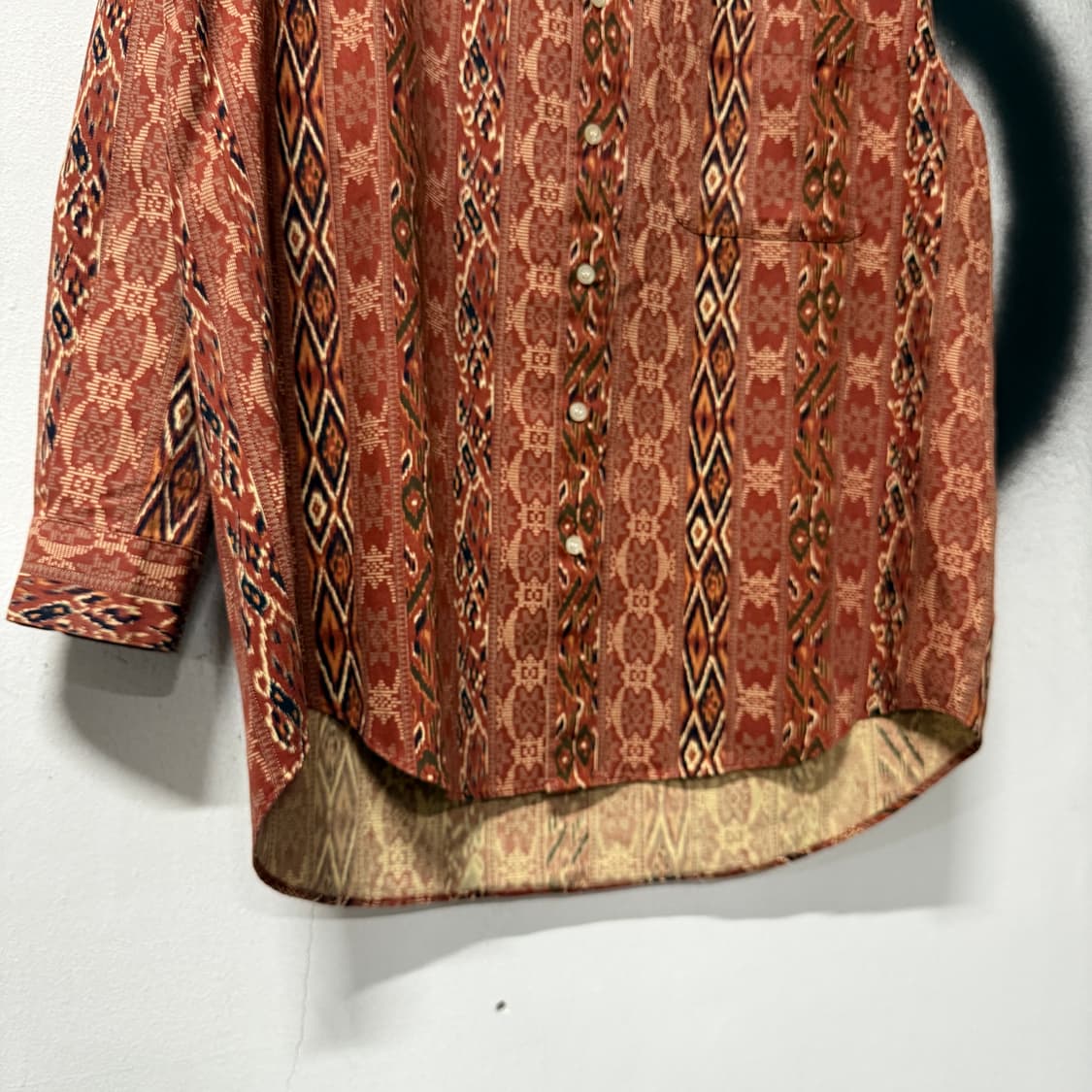 VTG 빈티지 에스닉 보헤미안 패턴 원포켓 긴팔 셔츠 상품이미지4